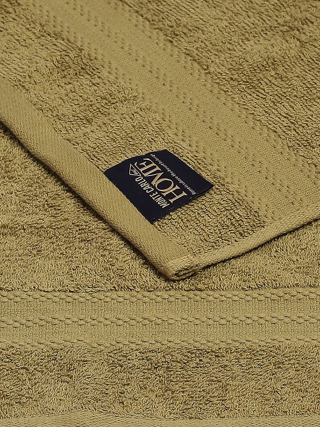 Olive Cotton Solid 380 GSM 2 Bath Towel & 2 Hand Towel - Image 3