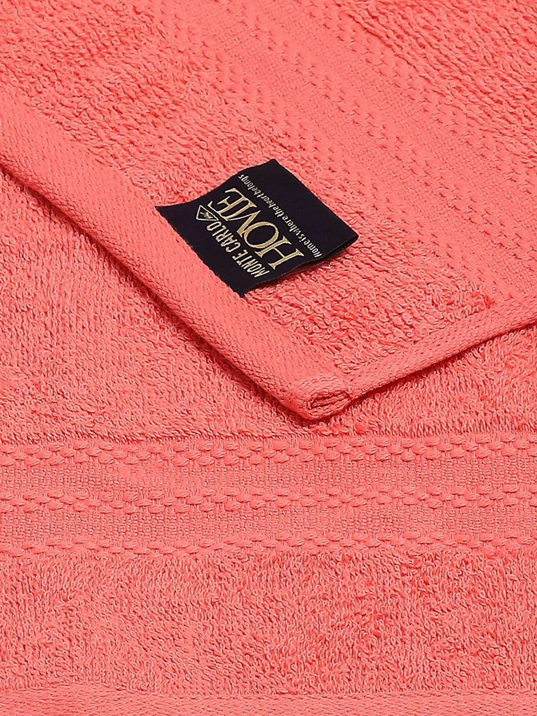 Orange Cotton Solid 380 GSM 2 Bath Towel & 2 Hand Towel - Image 3