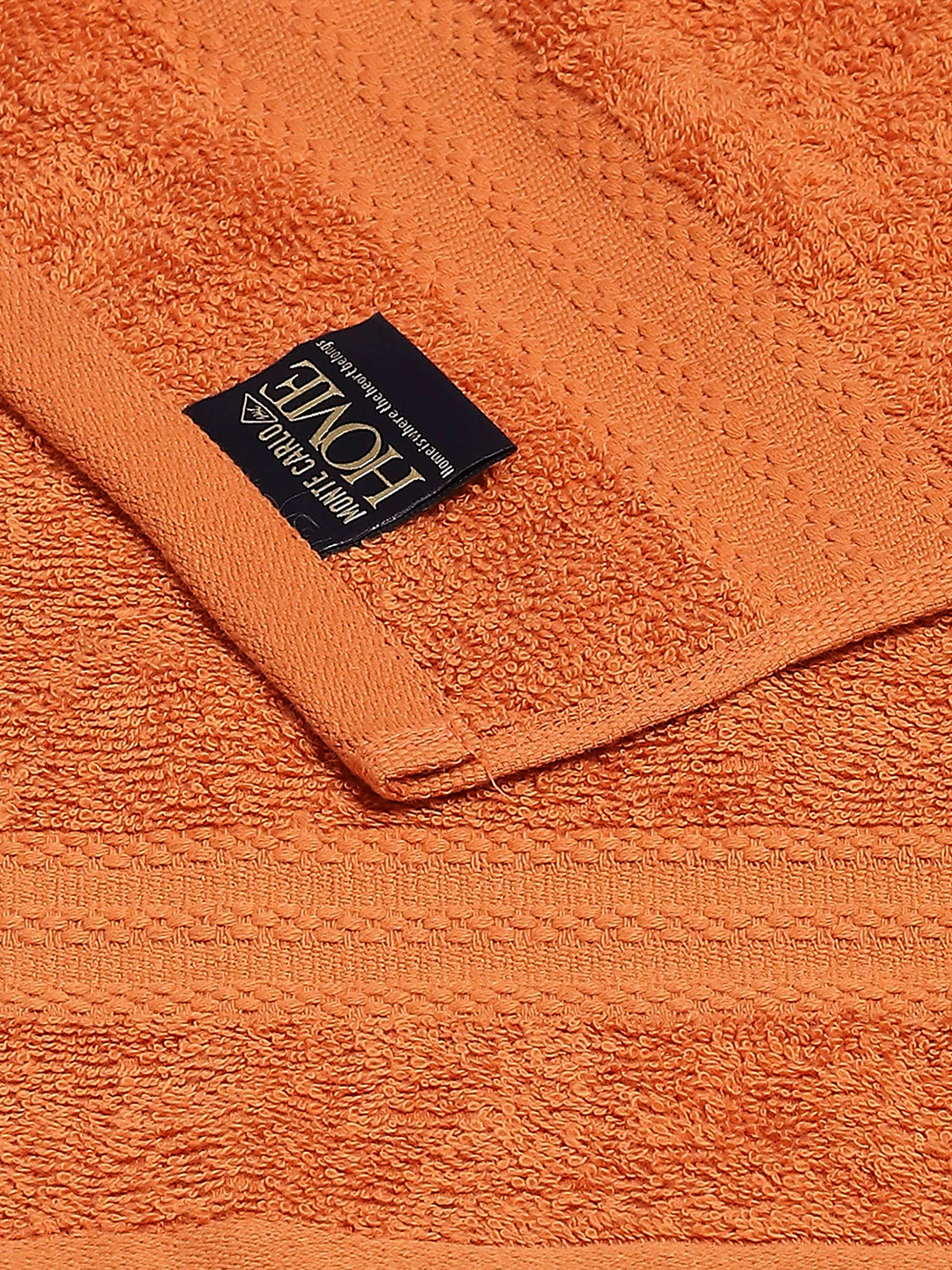 Orange Cotton Solid 380 GSM 2 Bath Towel & 2 Hand Towel - Image 3