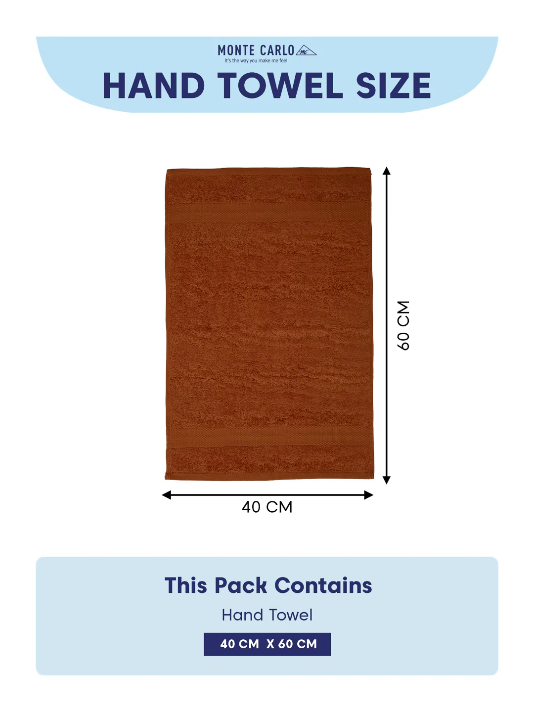 Orange Pure Cotton Solid 380 GSM Hand Towel 2 Pc Set (Jazz Collection) - Image 10