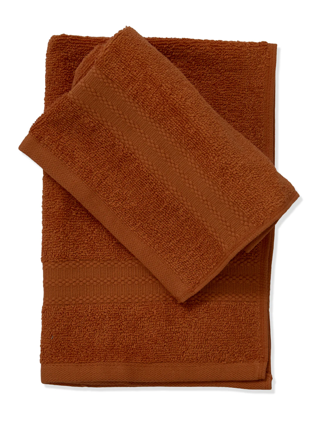 Orange Pure Cotton Solid 380 GSM Hand Towel 2 Pc Set (Jazz Collection) - Image 5