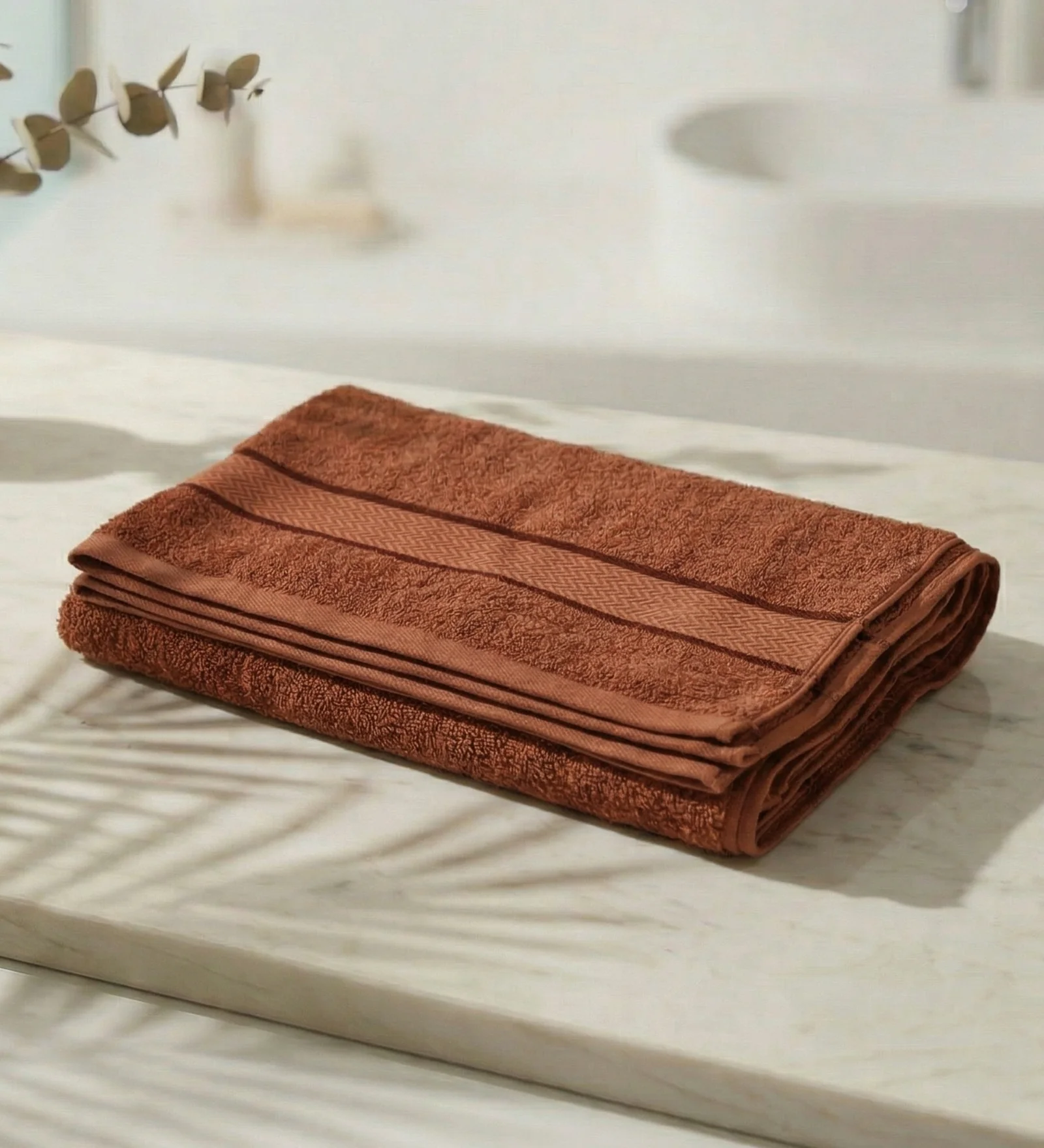 Orange Pure Cotton Solid 450 GSM Bath Towel 1 Piece (Oasis Collection) - Image 2