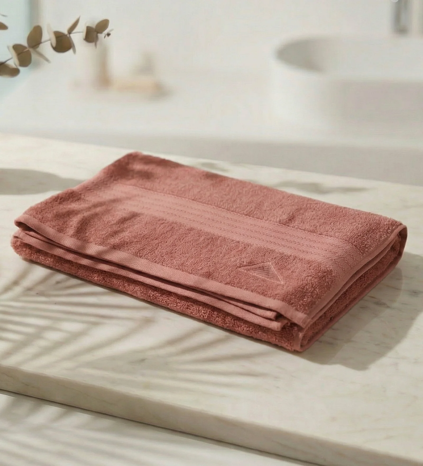Peach Pure Cotton Solid 380 GSM Bath Towel 1 Piece (Jazz Collection) - Image 2