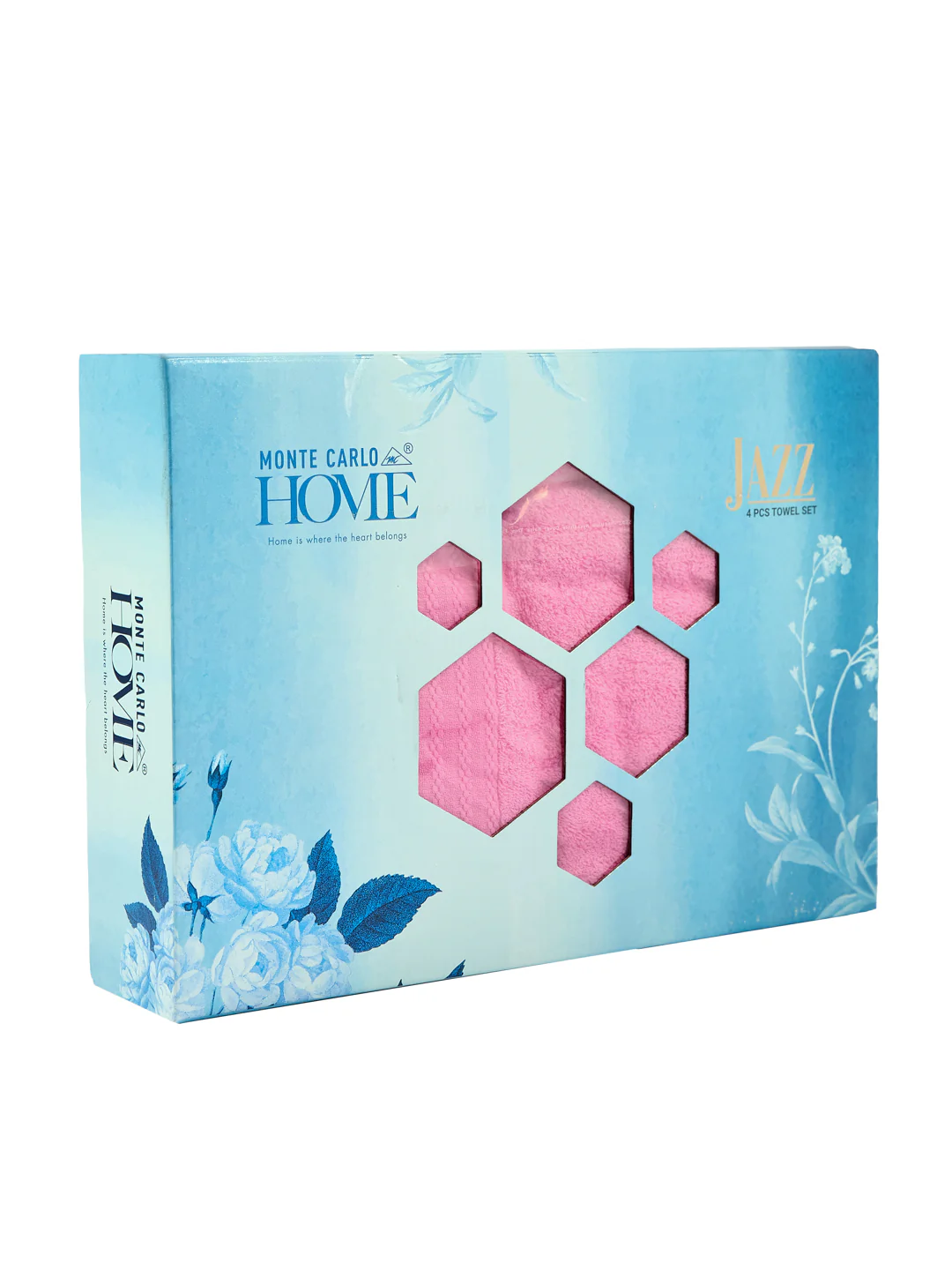 Pink 100% Cotton Solid 380 GSM Bath Towel Jazz 4 Pc Set Gifting Box Pack - Image 12