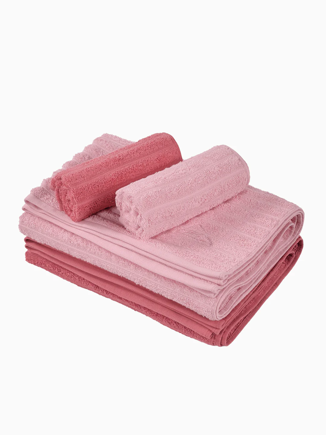 Pink & Peach 100% Cotton Solid 500 GSM Bath Towel Sensations 4 Pc Set Gifting Box Pack - Image 5