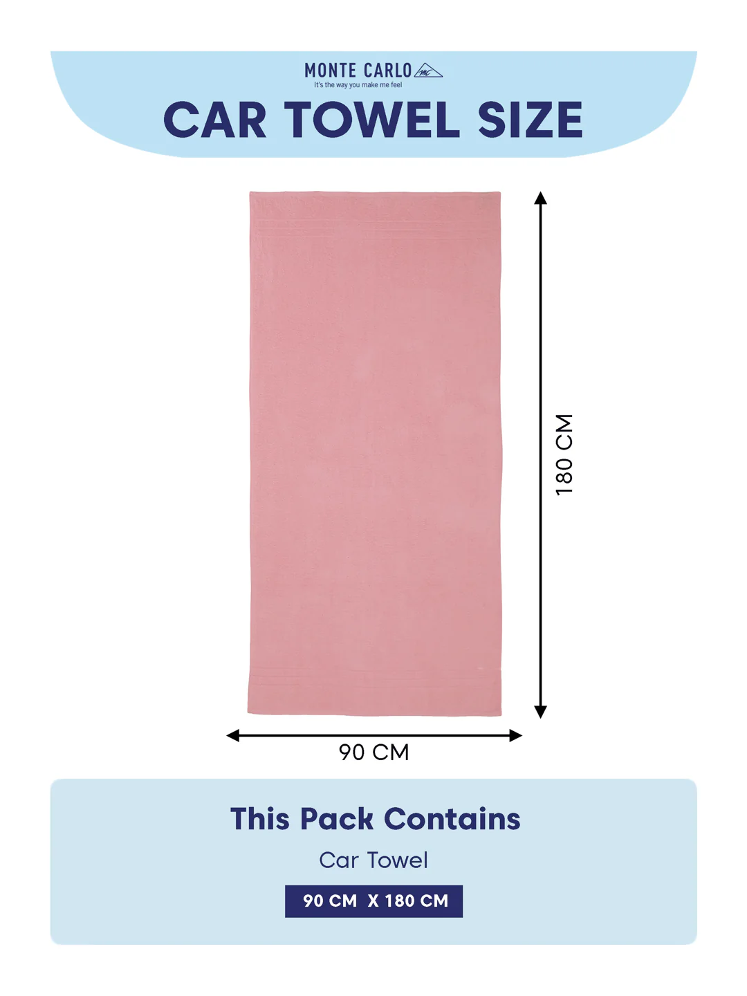 Pink Pure Cotton Solid 340 GSM Car Towel 1 Piece (Soho Collection) - Image 7