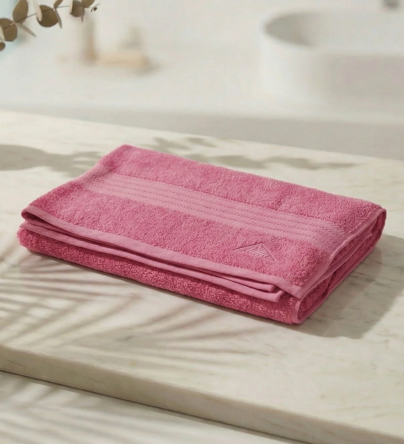 Pink Pure Cotton Solid 380 GSM Bath Towel 1 Piece (Jazz Collection) - Image 2