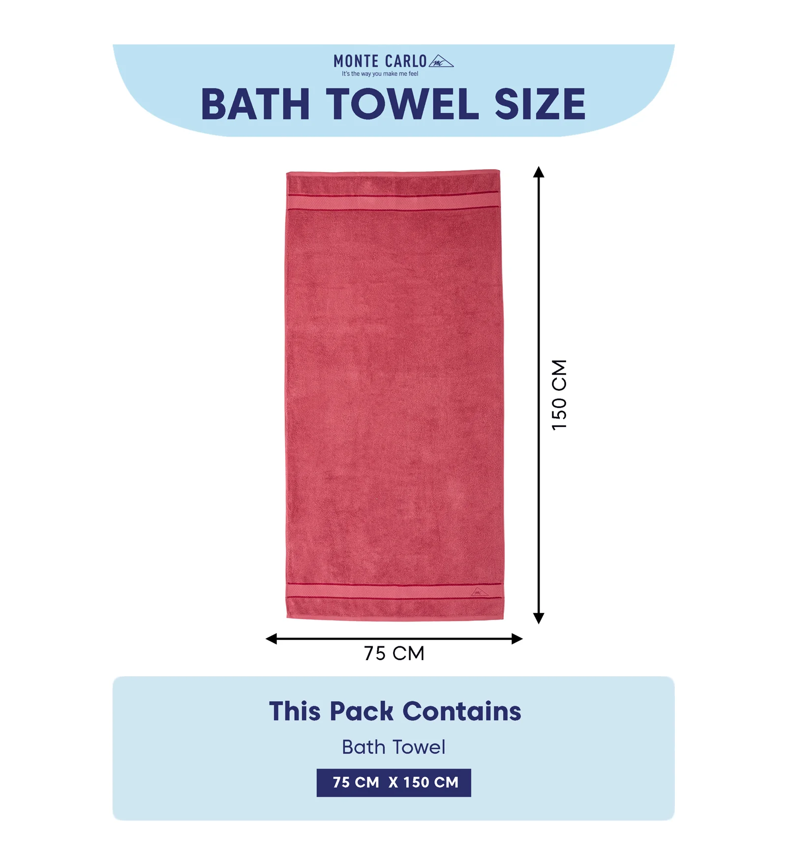 Pink Pure Cotton Solid 450 GSM Bath Towel 1 Piece (Oasis Collection) - Image 8