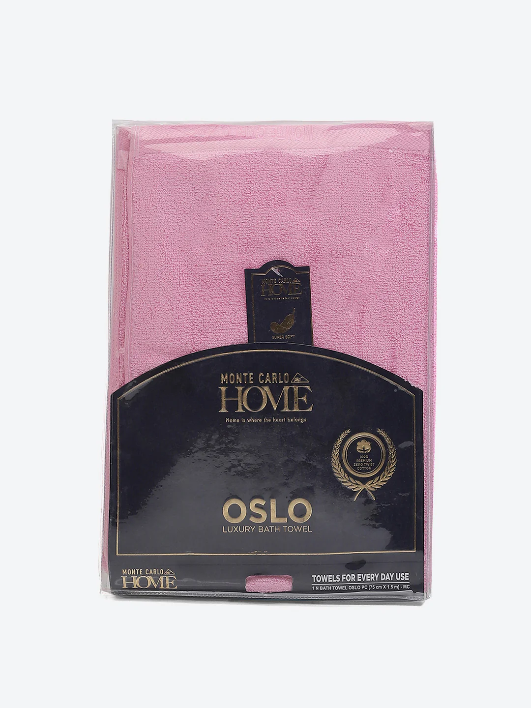 Pink Solid Pure Cotton 350 GSM Bath Towel (Oslo) - Image 5