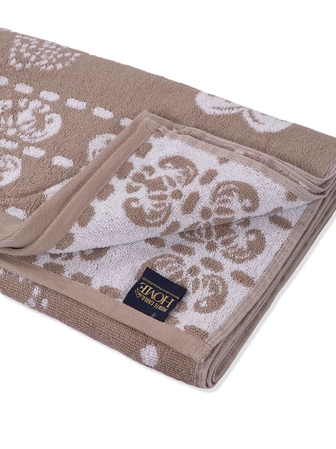 Premium Beige 100% Cotton Self Design 525 GSM Bath Towel Santorini 1 Pc Pvc Pack - Image 5
