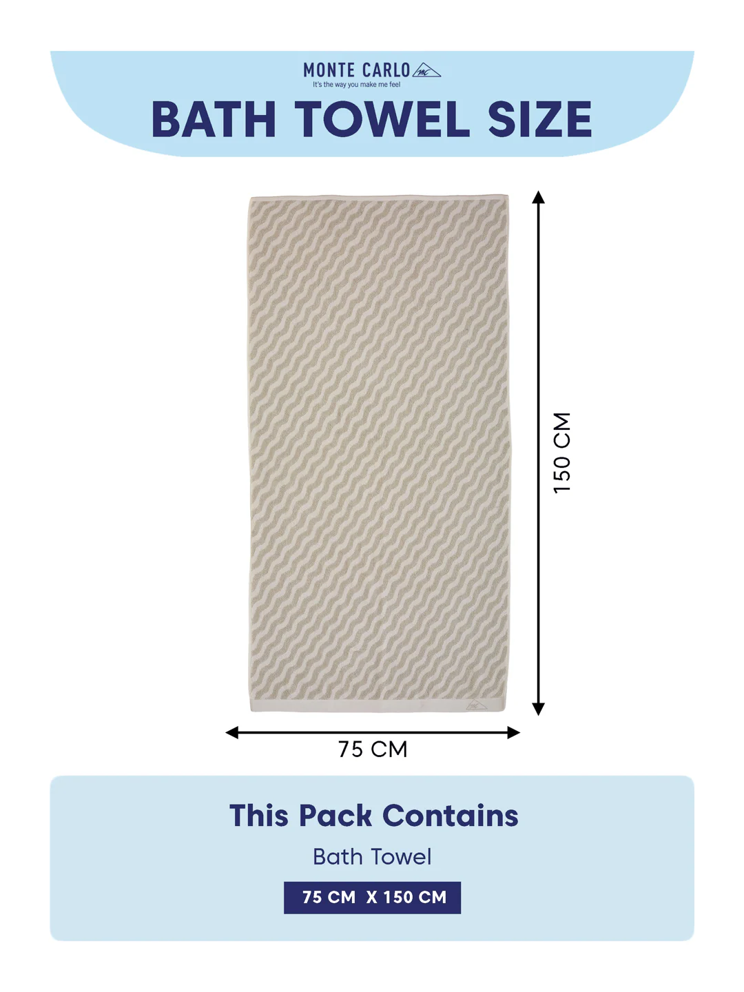 Premium Beige & White Pure Cotton Self Design 500 GSM Bath Towel 1 Piece (Green Weave Collection) - Image 8