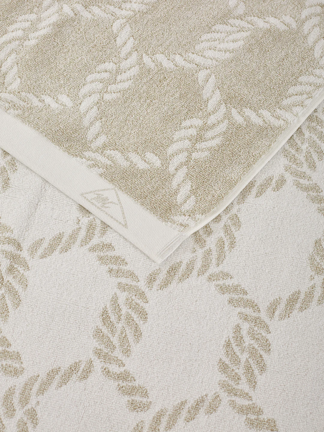 Premium Beige & White Pure Cotton Self Design 500 GSM Bath Towel 1 Piece (Green Weave Collection) - Image 6