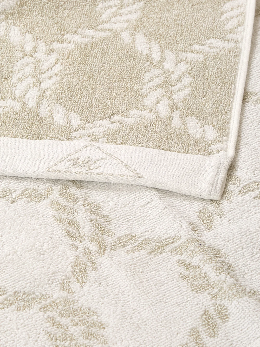Premium Beige & White Pure Cotton Self Design 500 GSM Hand Towel 2 Pc Set (Green Weave Collection) - Image 8
