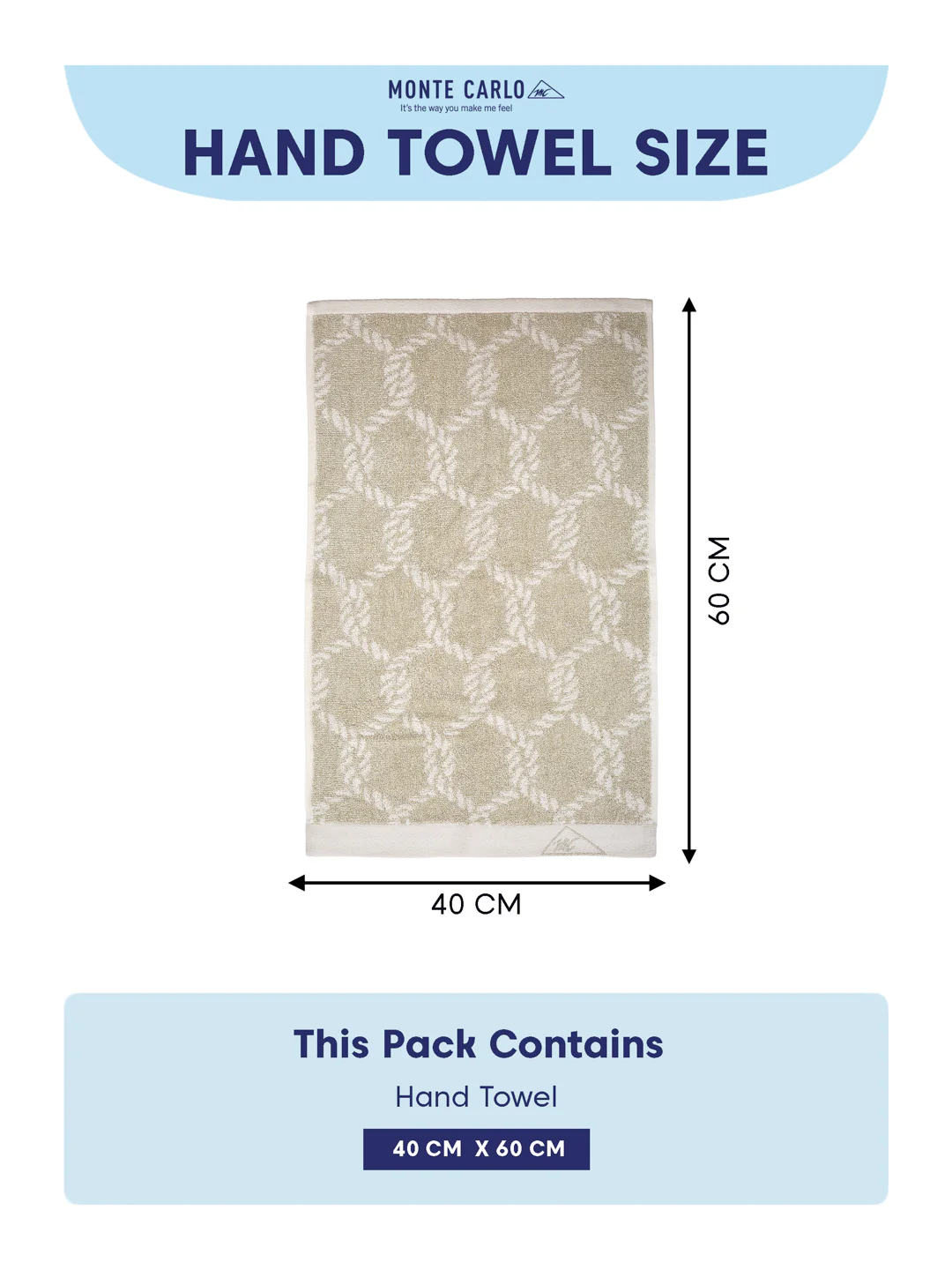 Premium Beige & White Pure Cotton Self Design 500 GSM Hand Towel 2 Pc Set (Green Weave Collection) - Image 9