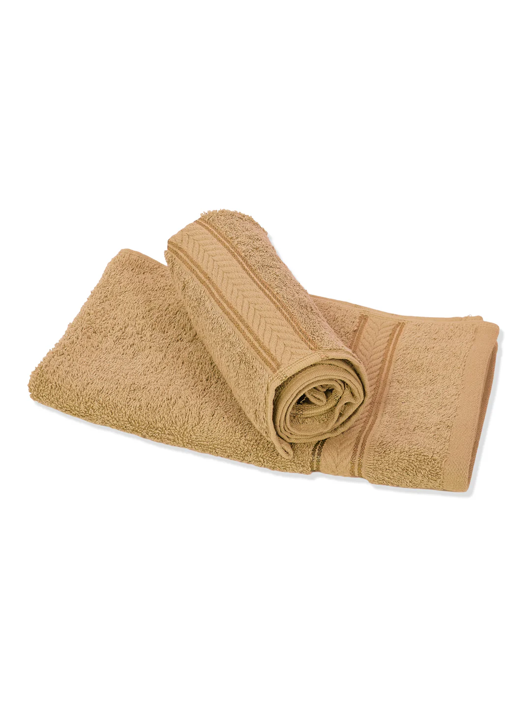 Premium Camel Brown 100% Cotton Solid 525 GSM Hand Towel Amber 2 Pc Set Pvc Pack - Image 5