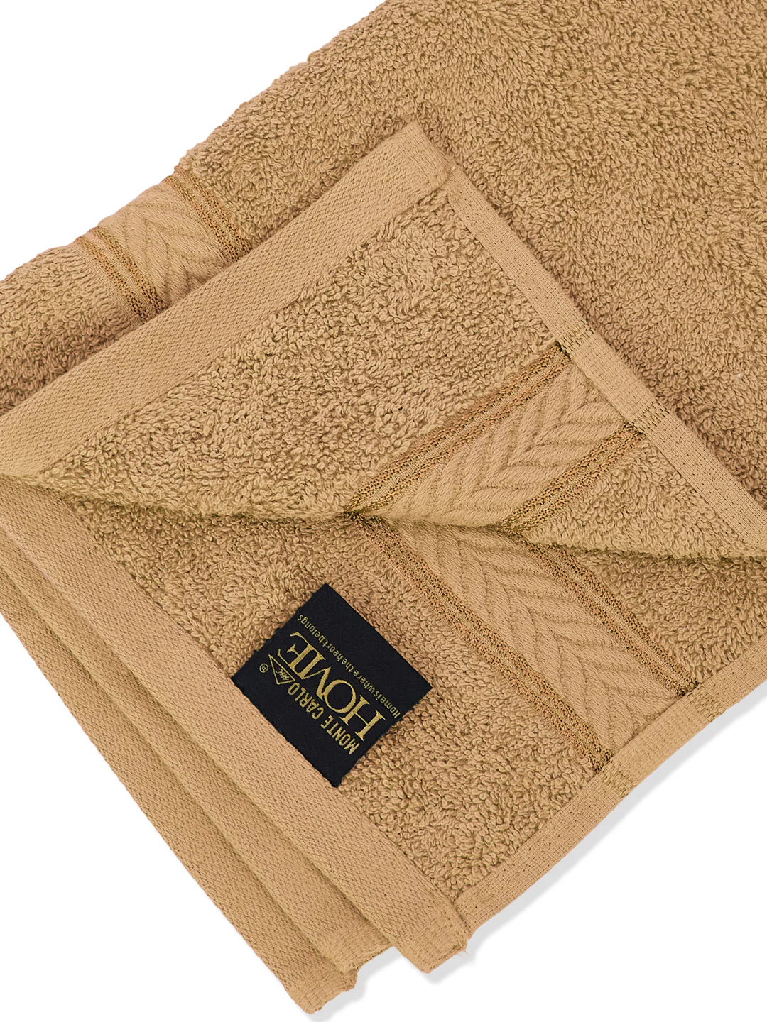 Premium Camel Brown 100% Cotton Solid 525 GSM Hand Towel Amber 2 Pc Set Pvc Pack - Image 8