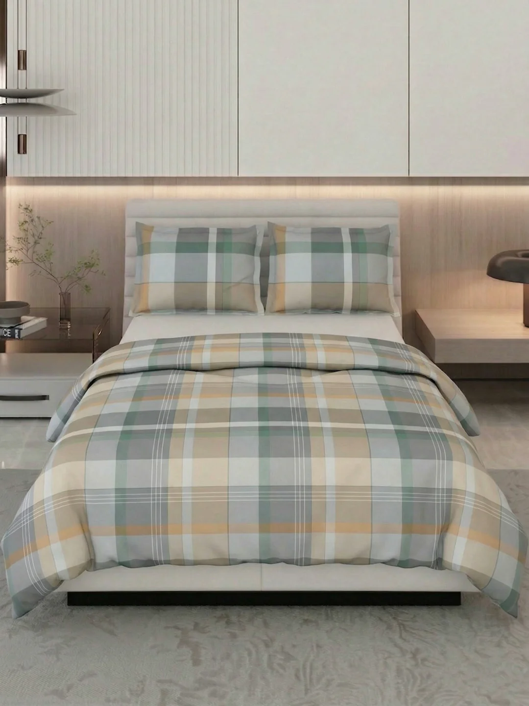 Premium Checked Double Bed 3 Ply 100 GSM Comforter Classique Warm Hug Collection Weight 2.5 kg - Image 3