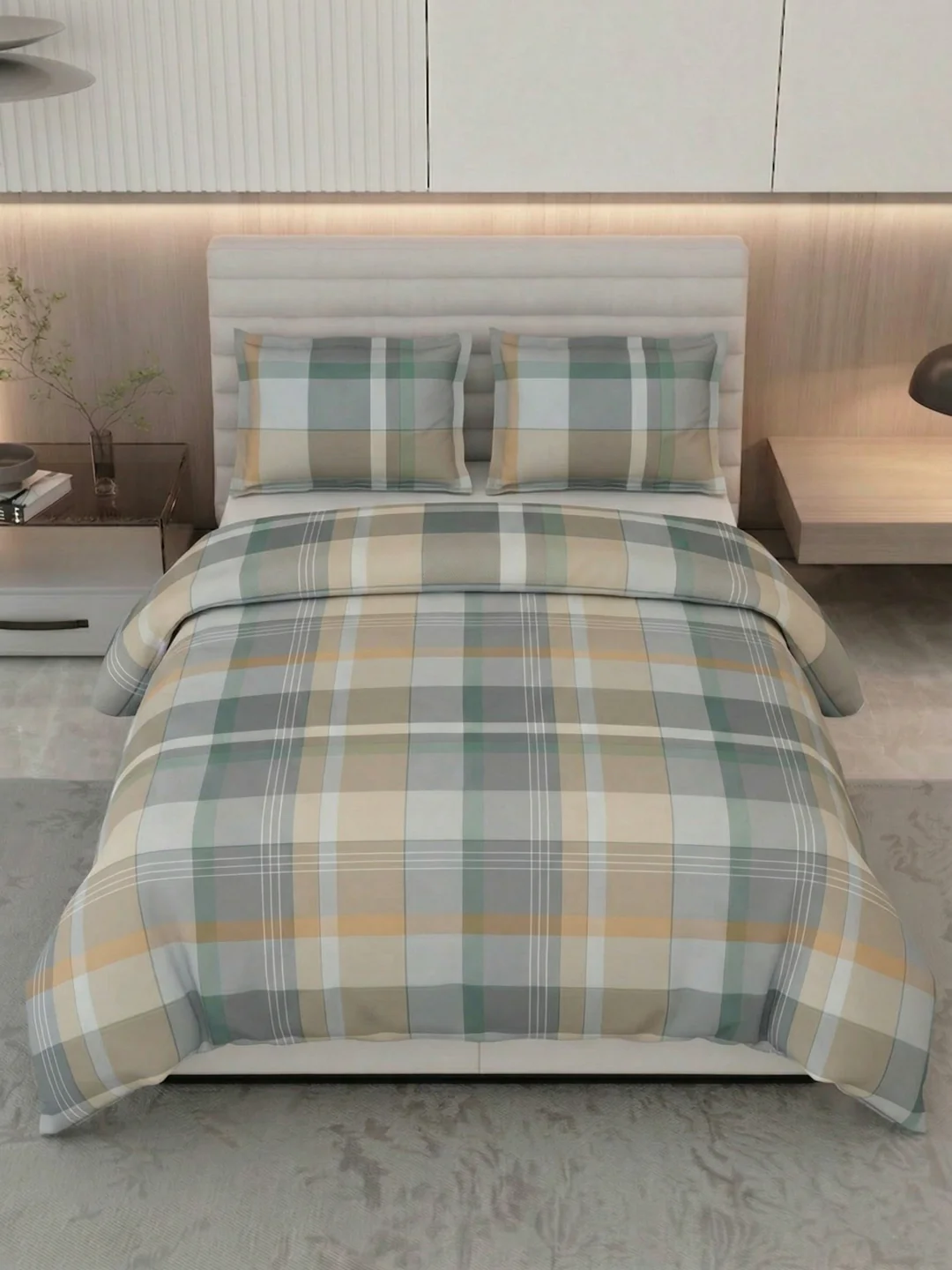 Premium Checked Double Bed 3 Ply 100 GSM Comforter Classique Warm Hug Collection Weight 2.5 kg - Image 4