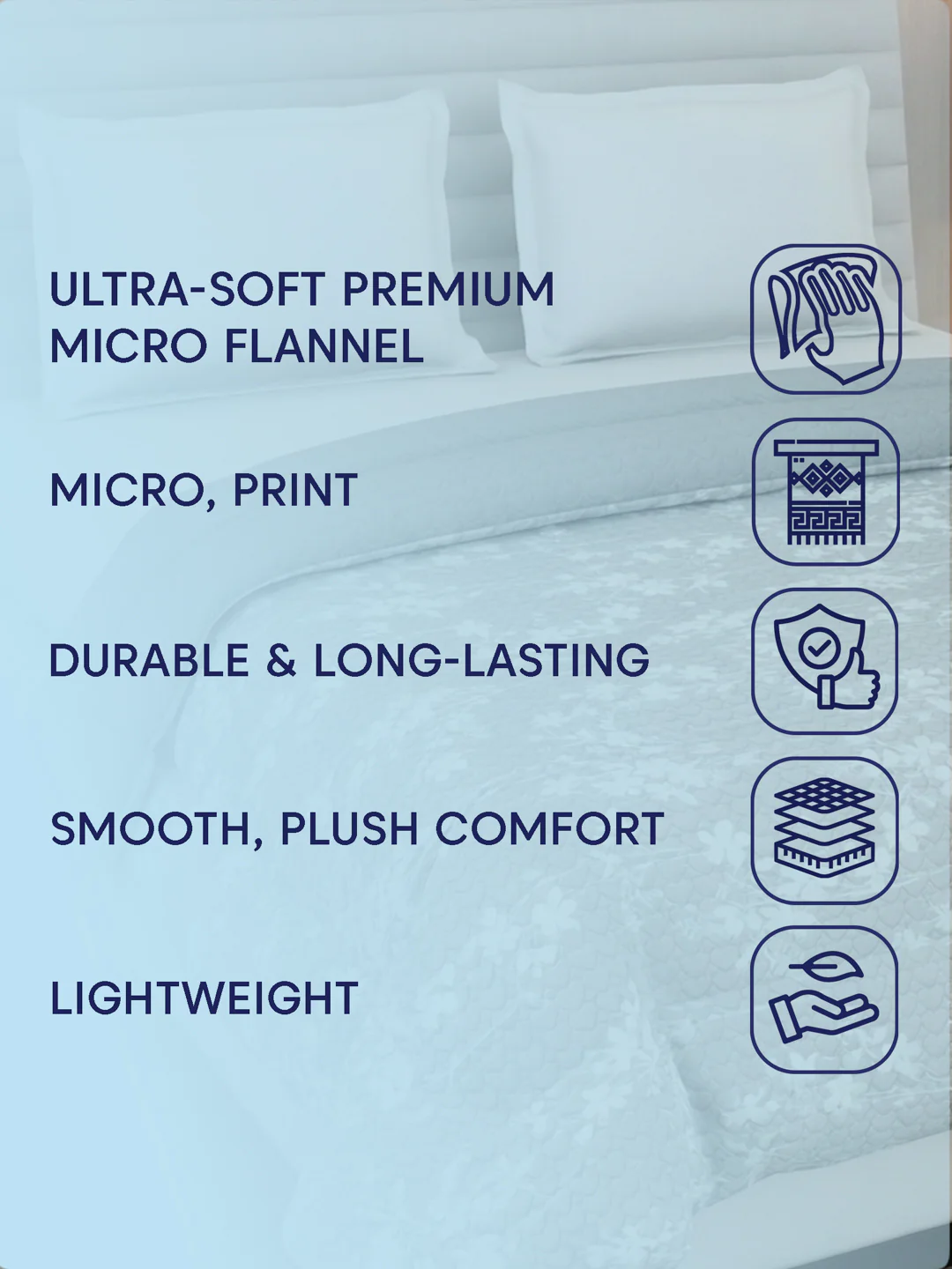 Premium Checked Double Bed 3 Ply 200 GSM Comforter Cozy Flannel Collection Weight 2.8 kg - Image 10
