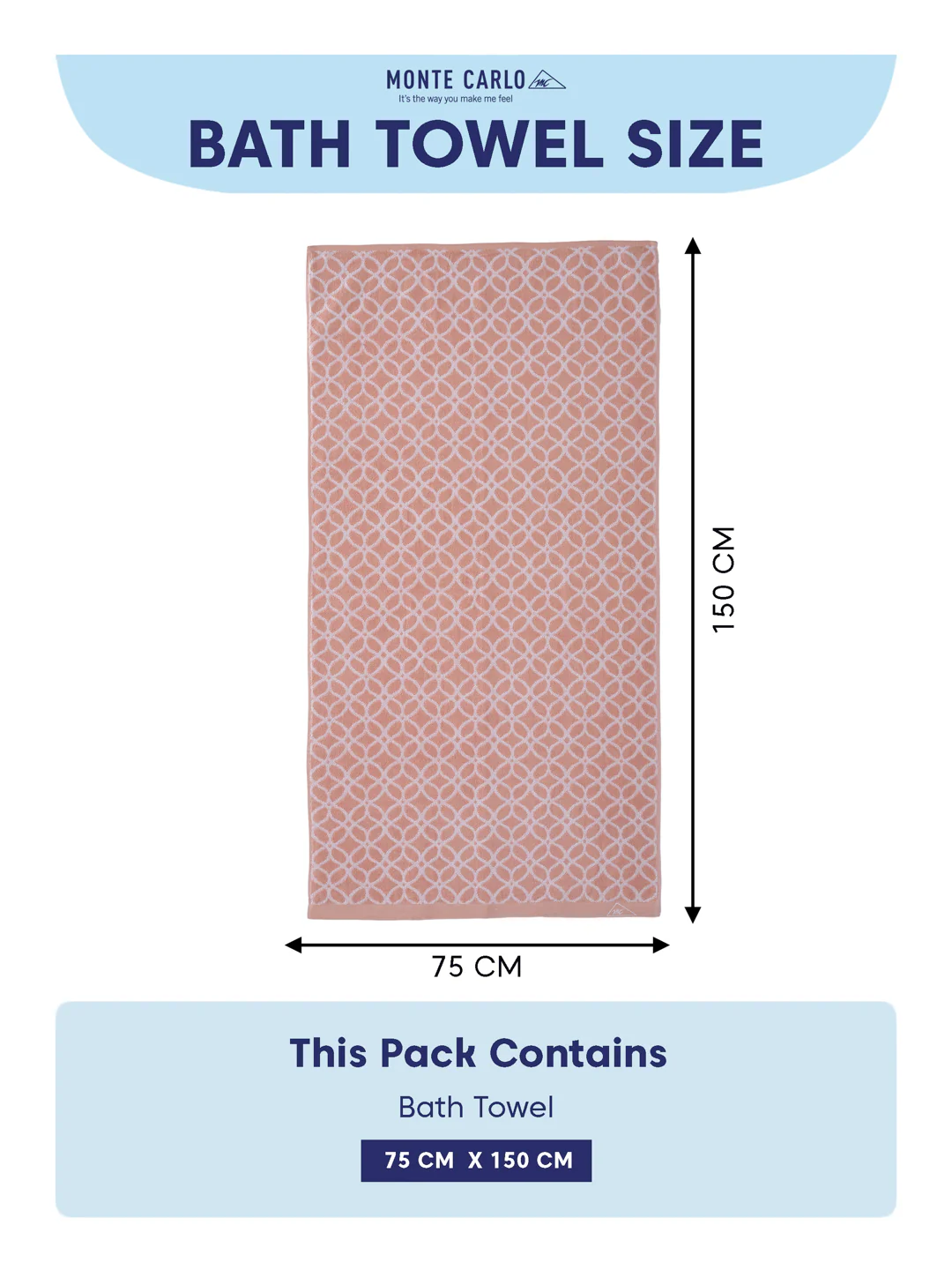 Premium Dusty Rose 100% Cotton Self Design 525 GSM Bath Towel Santorini 1 Pc Pvc Pack - Image 8