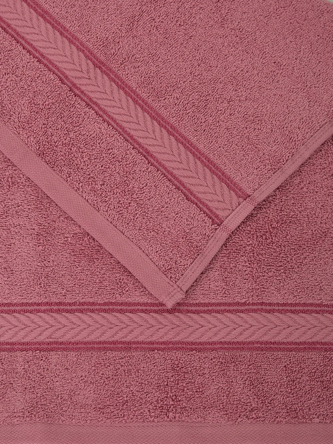 Premium Dusty Rose 100% Cotton Solid 525 GSM Hand Towel Amber 2 Pc Set Pvc Pack - Image 9