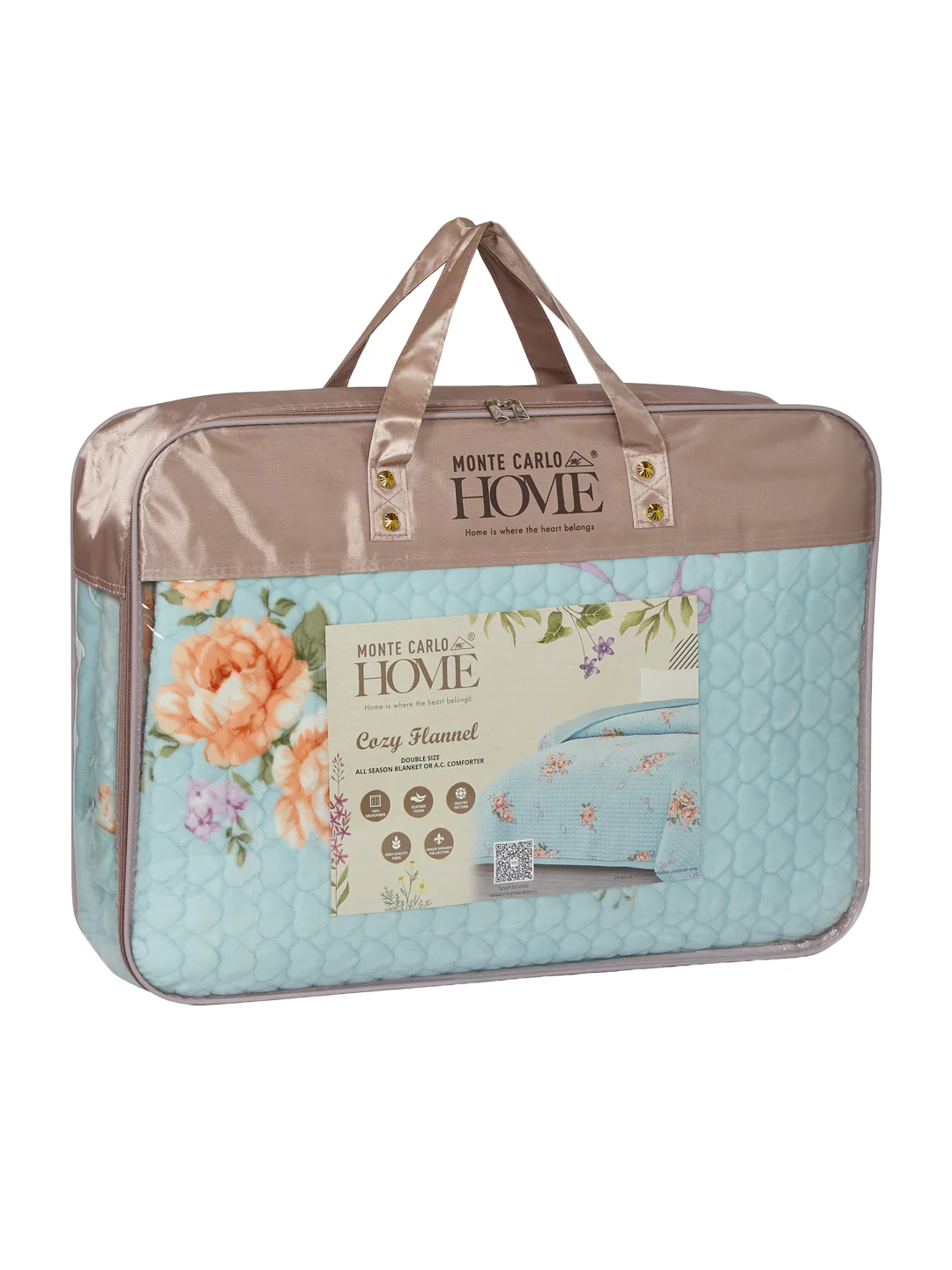 Premium Floral Print Double Bed 3 Ply 200 GSM Comforter Cozy Flannel Collection Weight 2.8 kg - Image 12