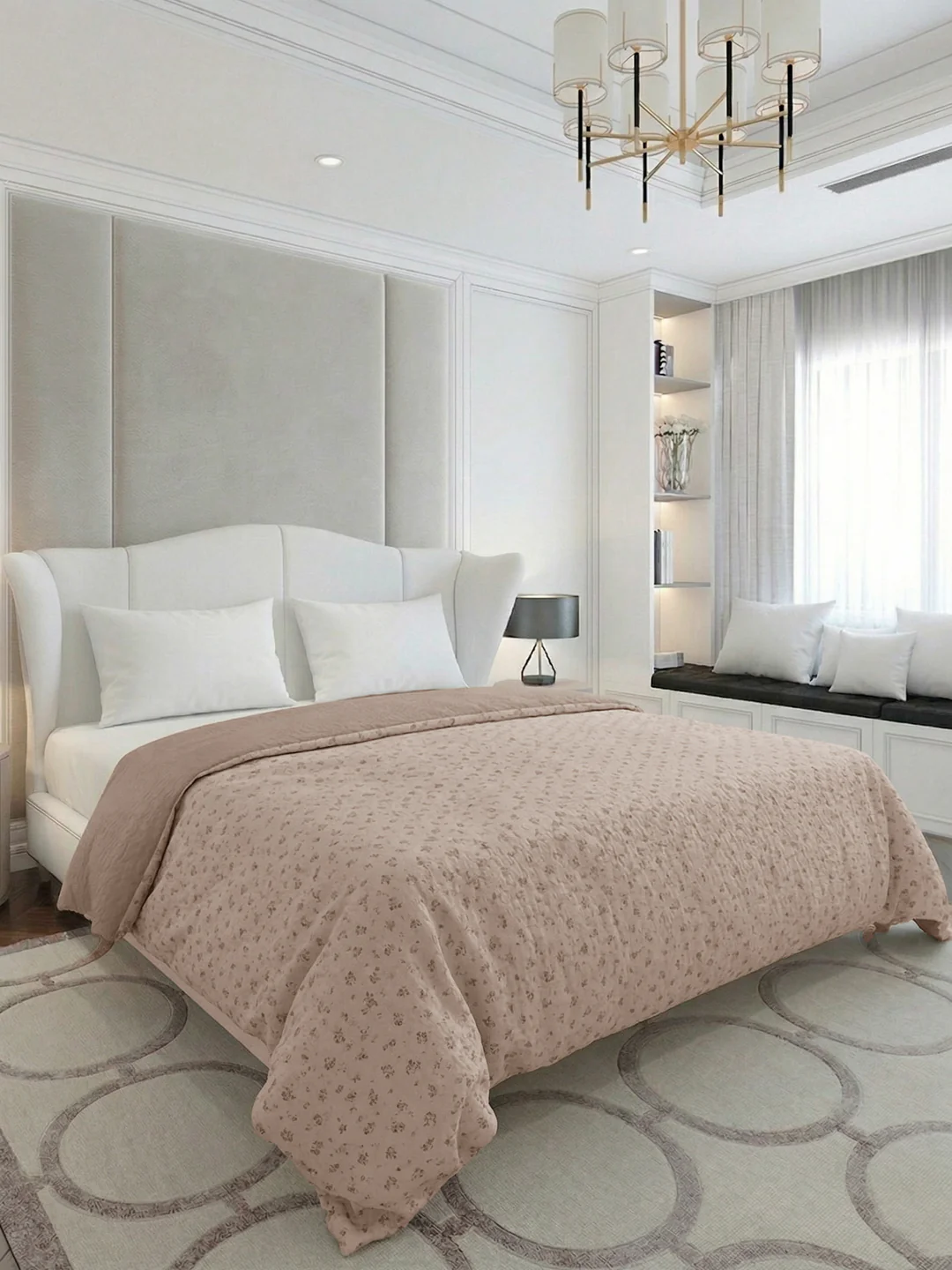 Premium Floral Print King Size 3 Ply 90 GSM Comforter Comfort Collection Weight 2.3 kg - Image 2