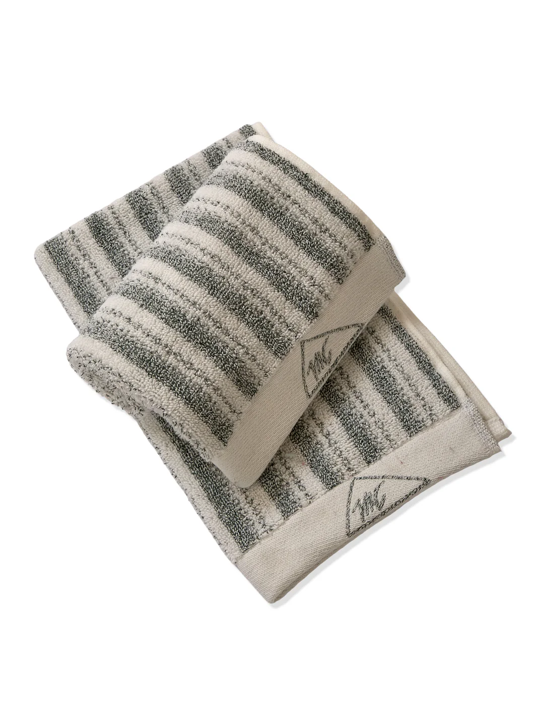 Premium Green & White Pure Cotton Self Design 500 GSM Hand Towel 2 Pc Set (Green Weave Collection) - Image 4