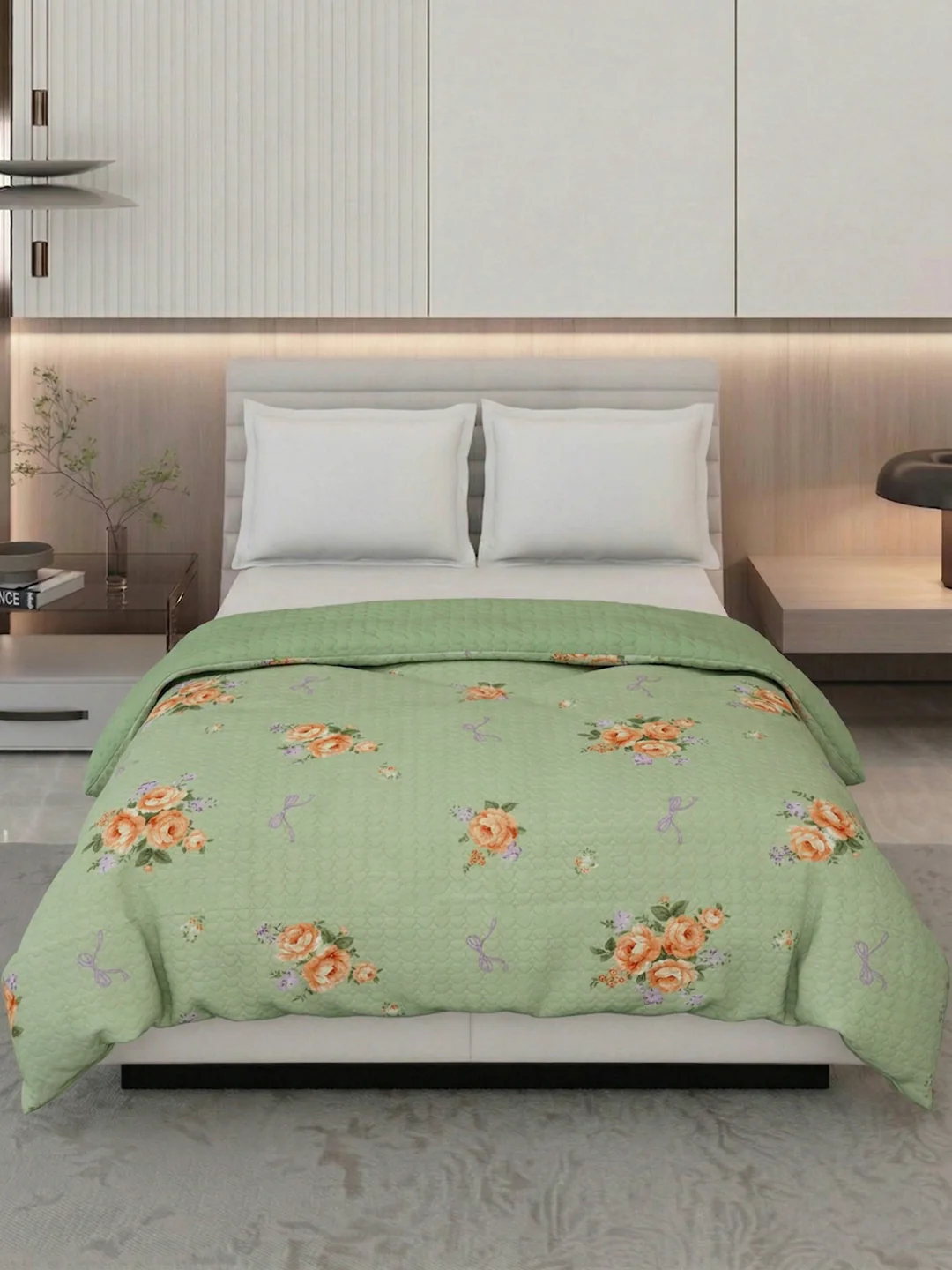 Premium Leaf Print Double Bed 3 Ply 200 GSM Comforter Cozy Flannel Collection Weight 2.8 kg - Image 3