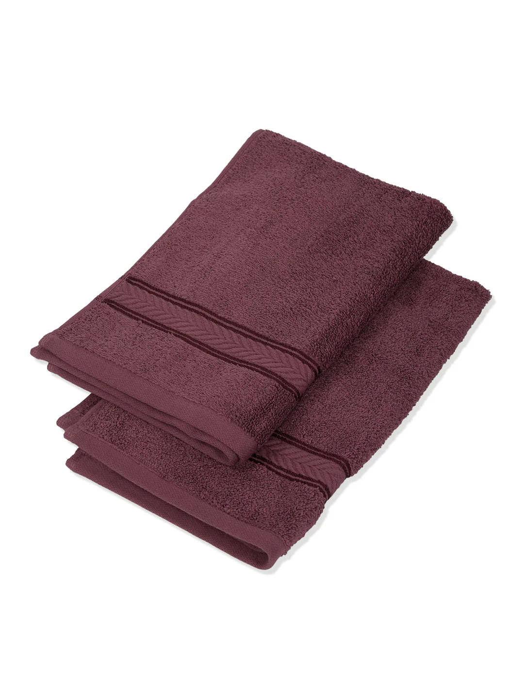 Premium Maroon 100% Cotton Solid 525 GSM Hand Towel Amber 2 Pc Set Pvc Pack - Image 6