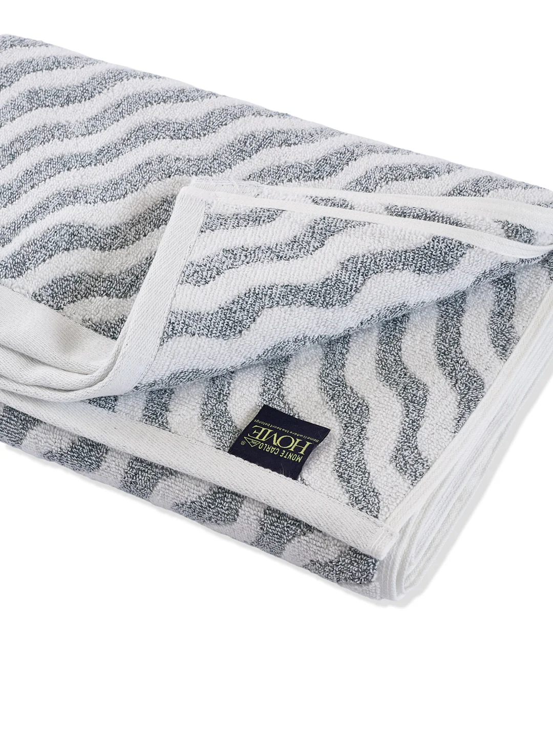 Premium Navy Blue & White Pure Cotton Self Design 500 GSM Bath Towel 1 Piece (Green Weave Collection) - Image 5