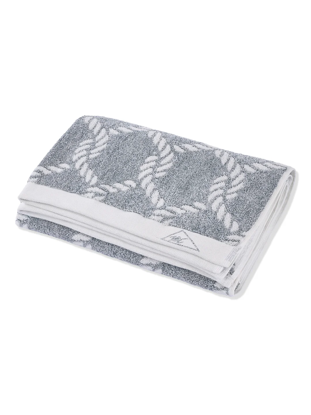 Premium Navy Blue & White Pure Cotton Self Design 500 GSM Bath Towel 1 Piece (Green Weave Collection) - Image 4
