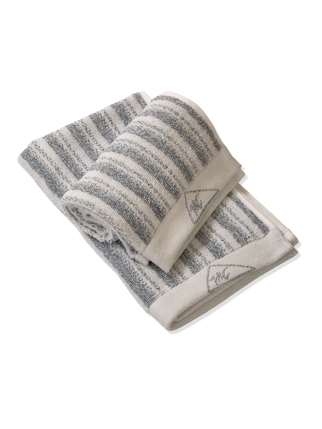 Premium Navy Blue & White Pure Cotton Self Design 500 GSM Hand Towel 2 Pc Set (Green Weave Collection) - Image 4