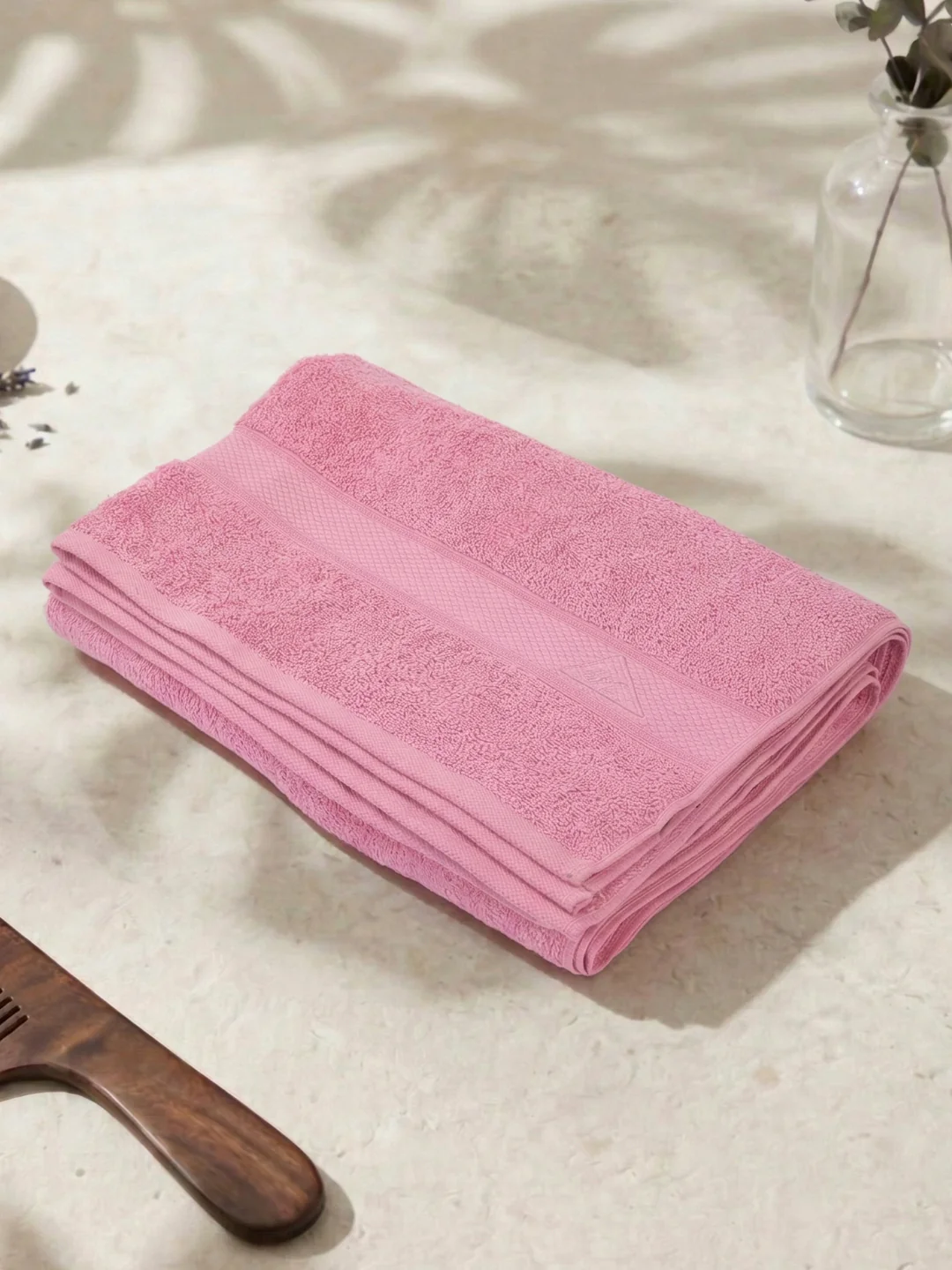 Premium Prism Pink 100% Cotton Solid 525 GSM Bath Towel Iris 1 Pc Pvc Pack - Image 2