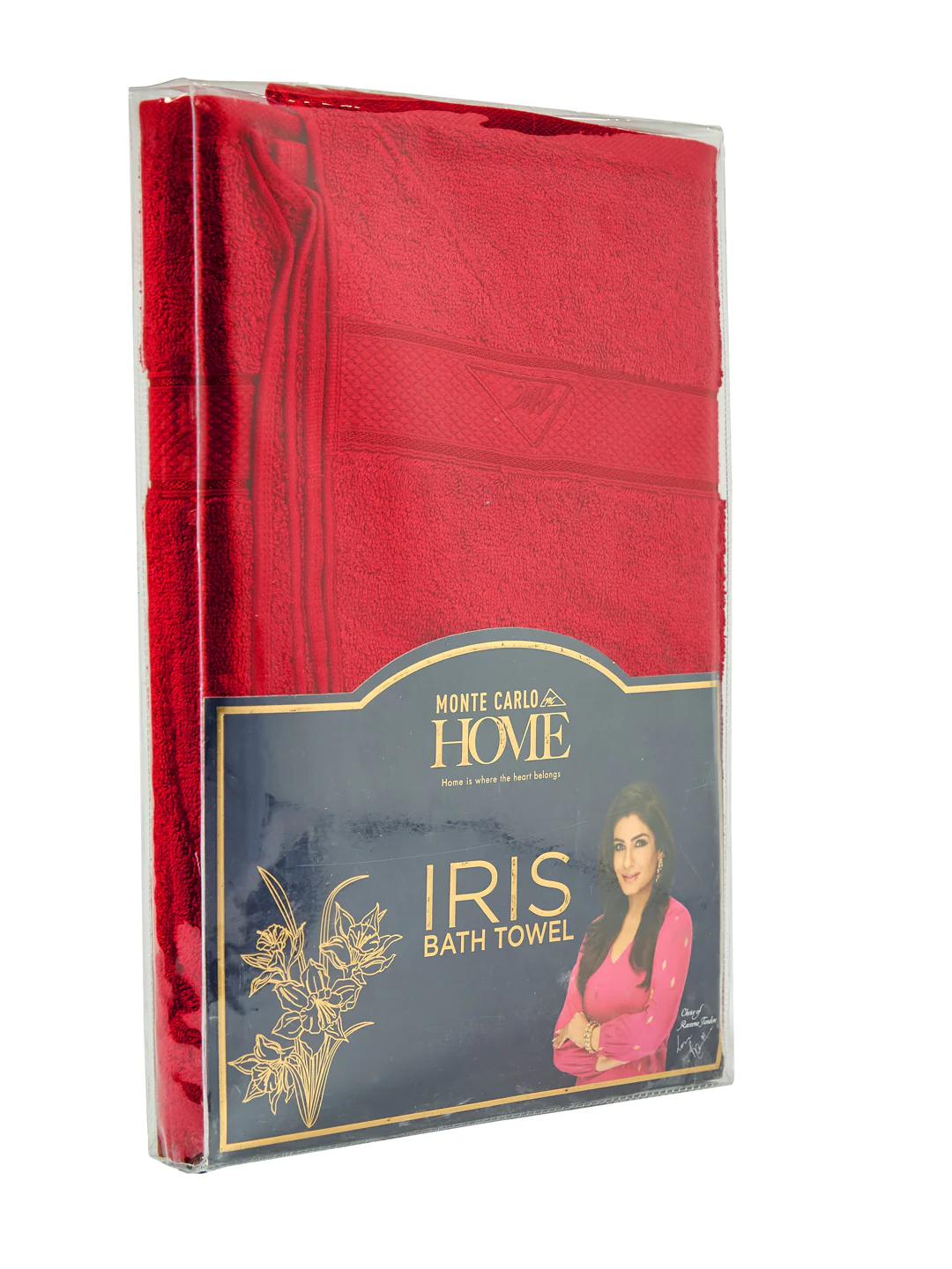Premium Red 100% Cotton Solid 525 GSM Bath Towel Iris 1 Pc Pvc Pack - Image 9