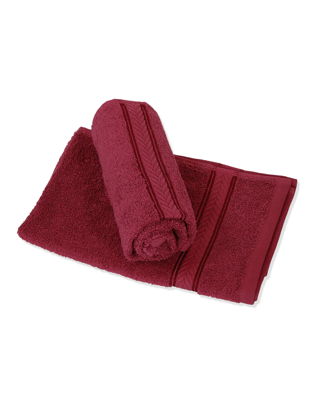 Premium Red 100% Cotton Solid 525 GSM Hand Towel Amber 2 Pc Set Pvc Pack - Image 5
