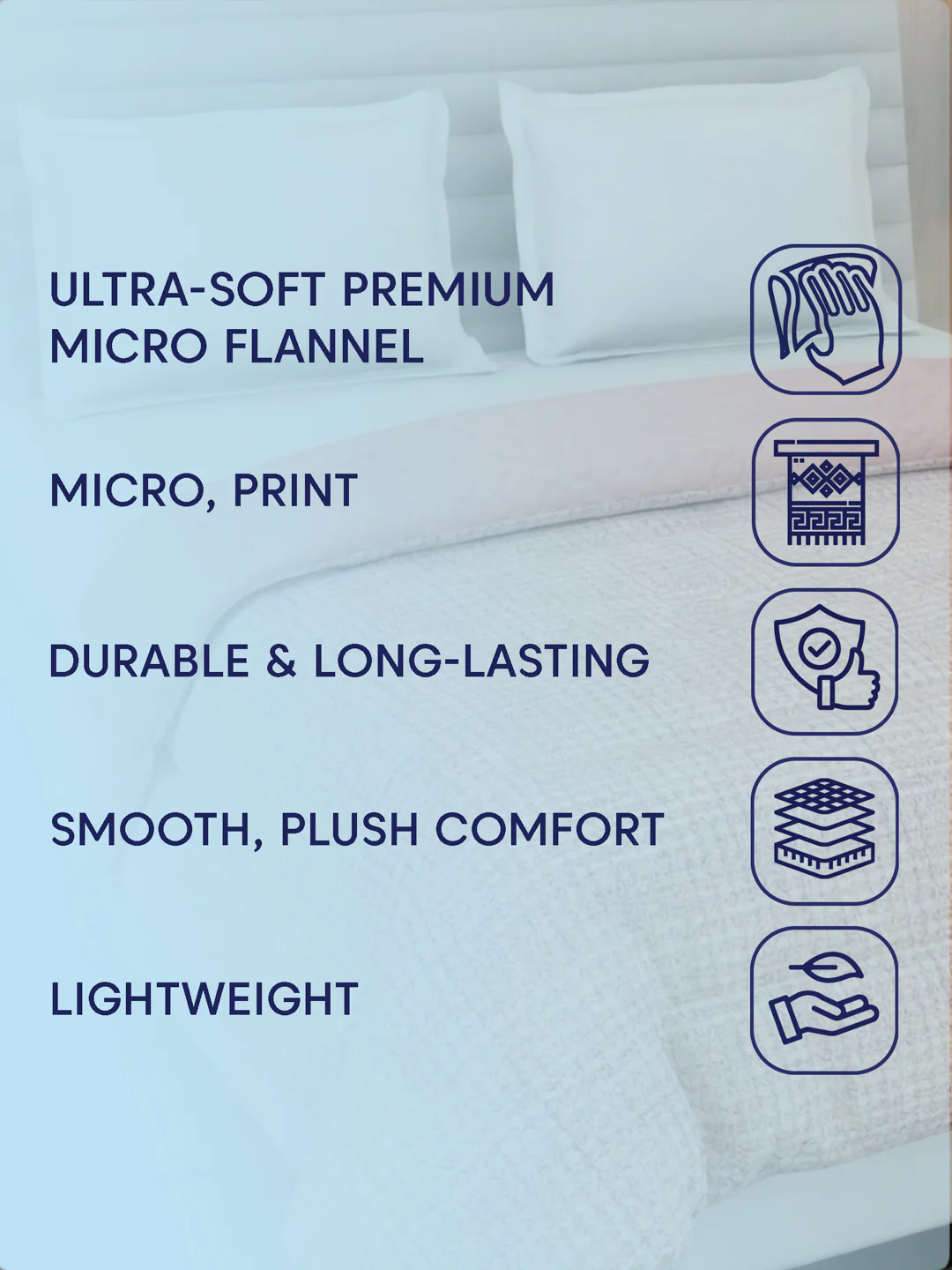 Premium Self Design Double Bed 3 Ply 200 GSM Comforter Cozy Flannel Collection Weight 2.8 kg - Image 11