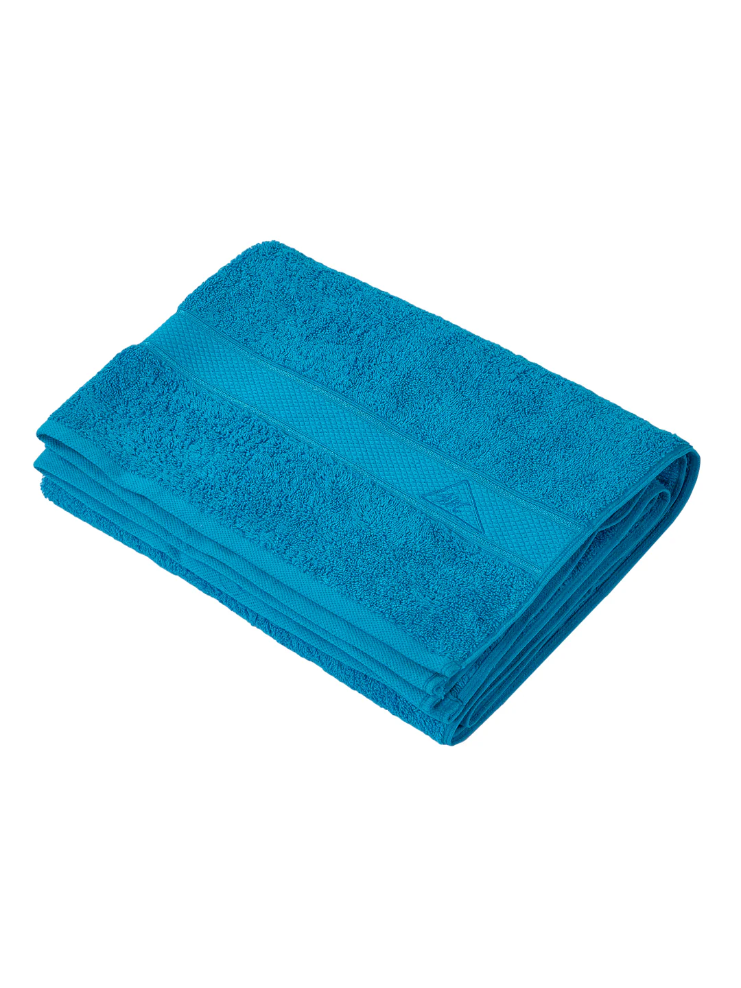 Premium Vivid Blue 100% Cotton Solid 525 GSM Bath Towel Iris 1 Pc Pvc Pack - Image 4