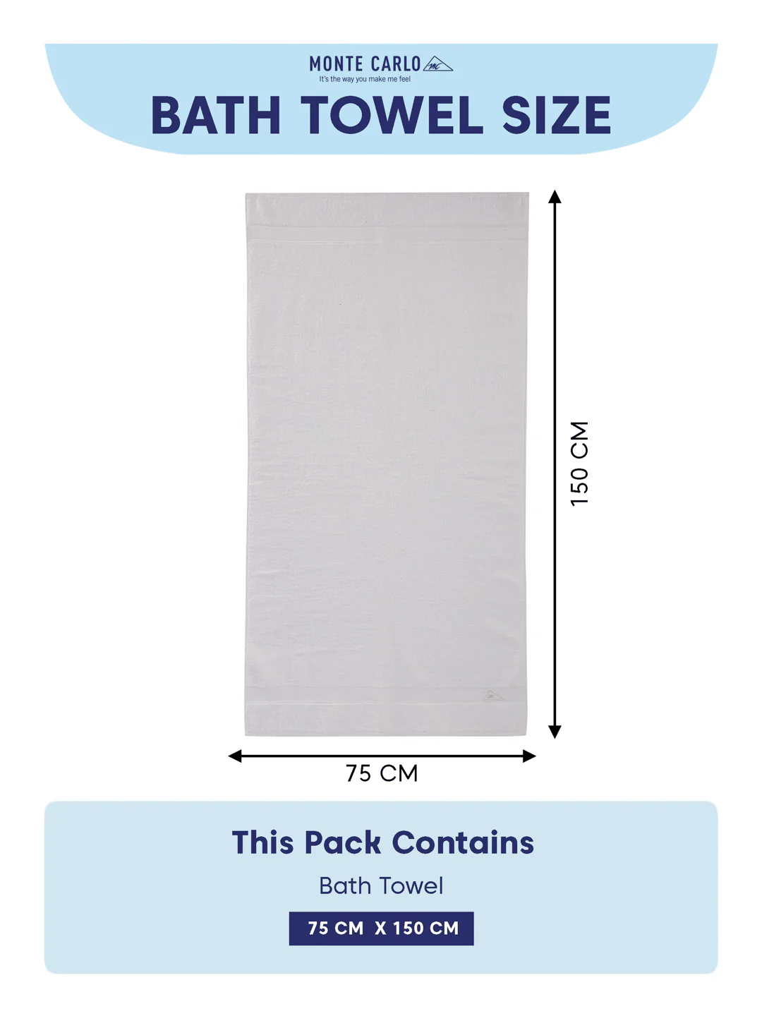 Premium White 100% Cotton Solid 525 GSM Bath Towel Iris 1 Pc Pvc Pack - Image 8