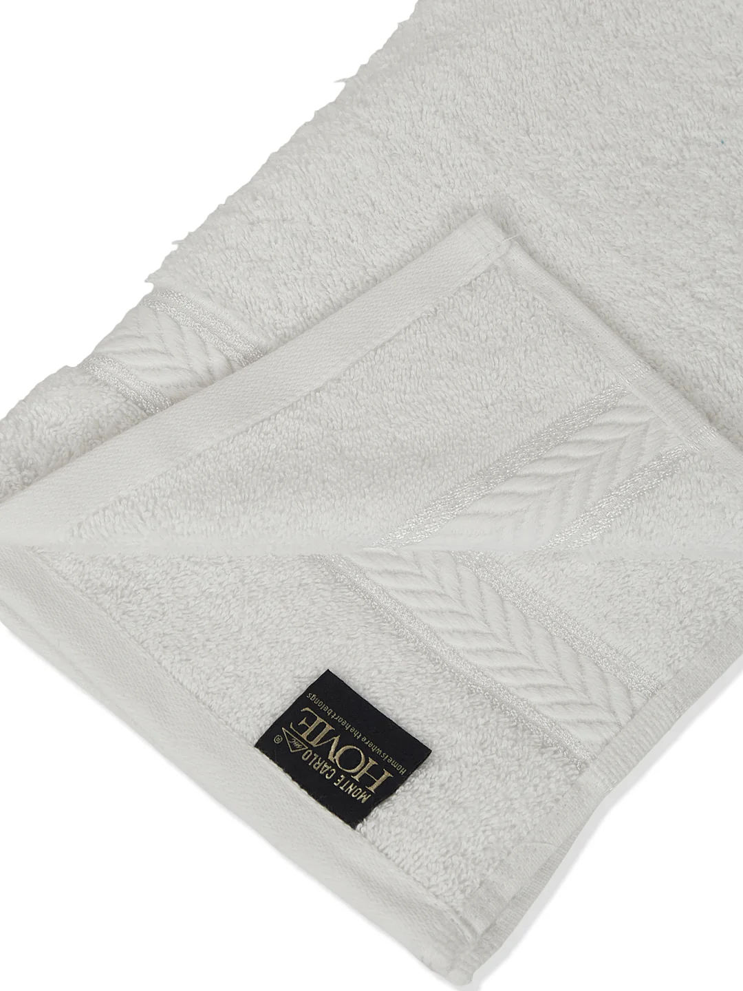 Premium White 100% Cotton Solid 525 GSM Hand Towel Amber 2 Pc Set Pvc Pack - Image 8