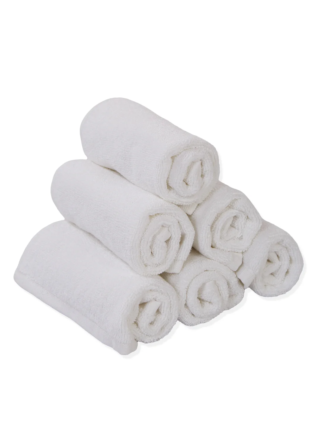 Premium White Pure Cotton Solid 560 GSM Face Towel 6 Pc Set (Hotel Collection) - Image 4