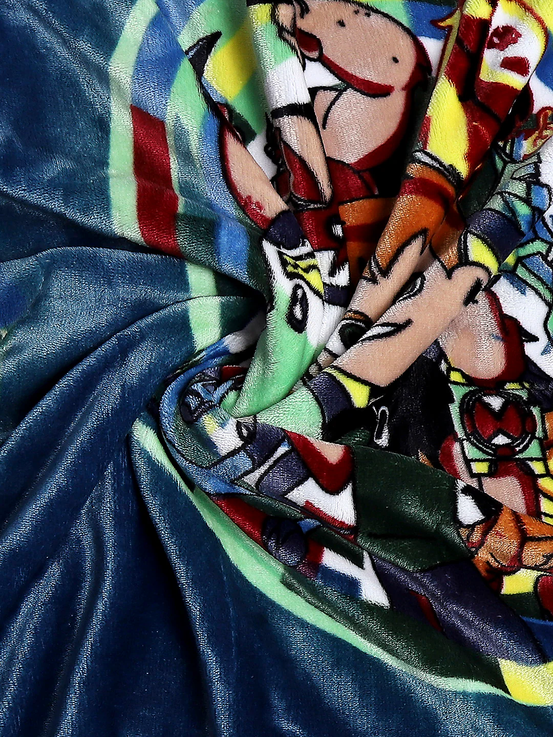 Ben 10 Print Button Closure Hooded Cartoon Network Blue Baby Blanket - Image 5