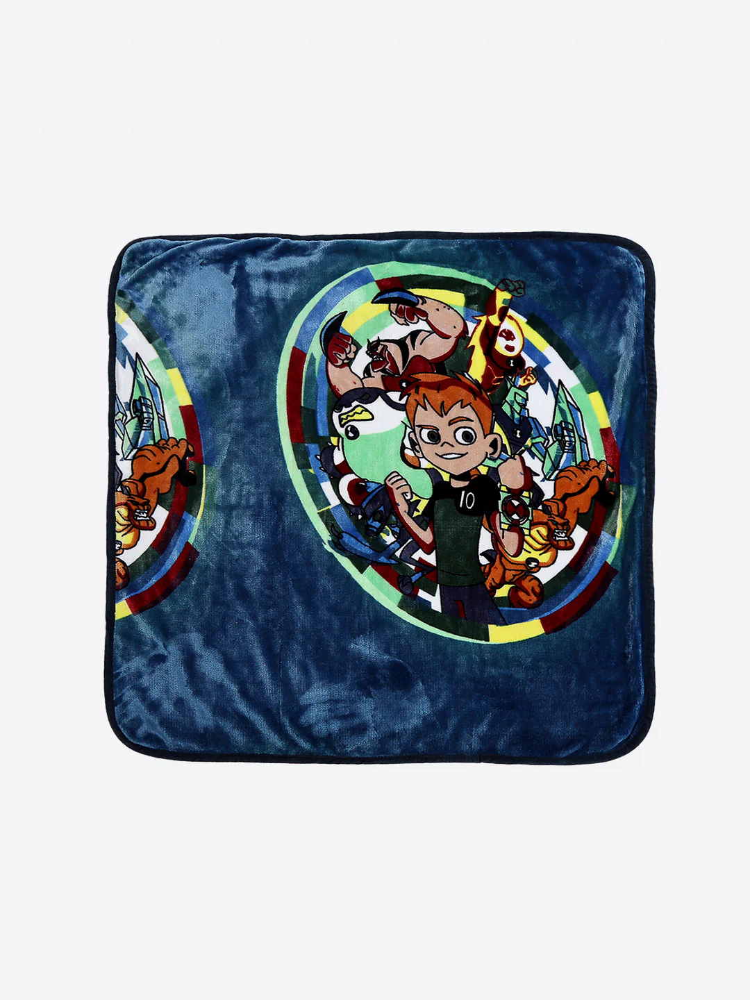 Ben 10 Print Button Closure Hooded Cartoon Network Blue Baby Blanket - Image 6