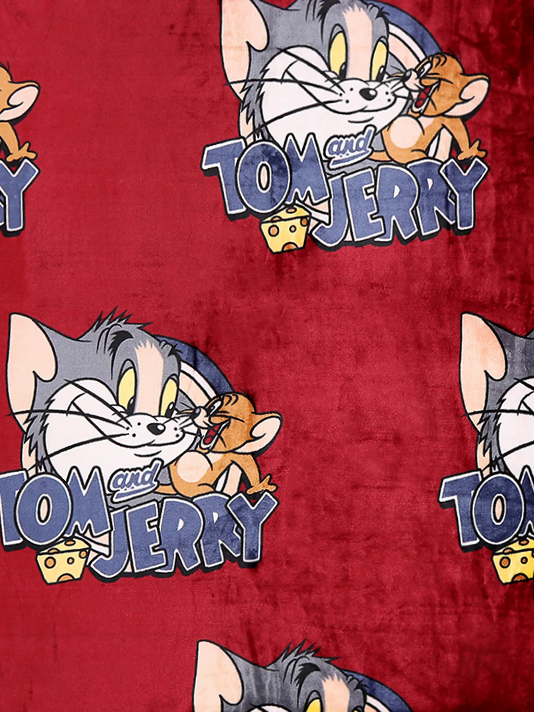 Tom and Jerry Print Soft Plush Cartoon Network Red Baby Blanket - Image 5