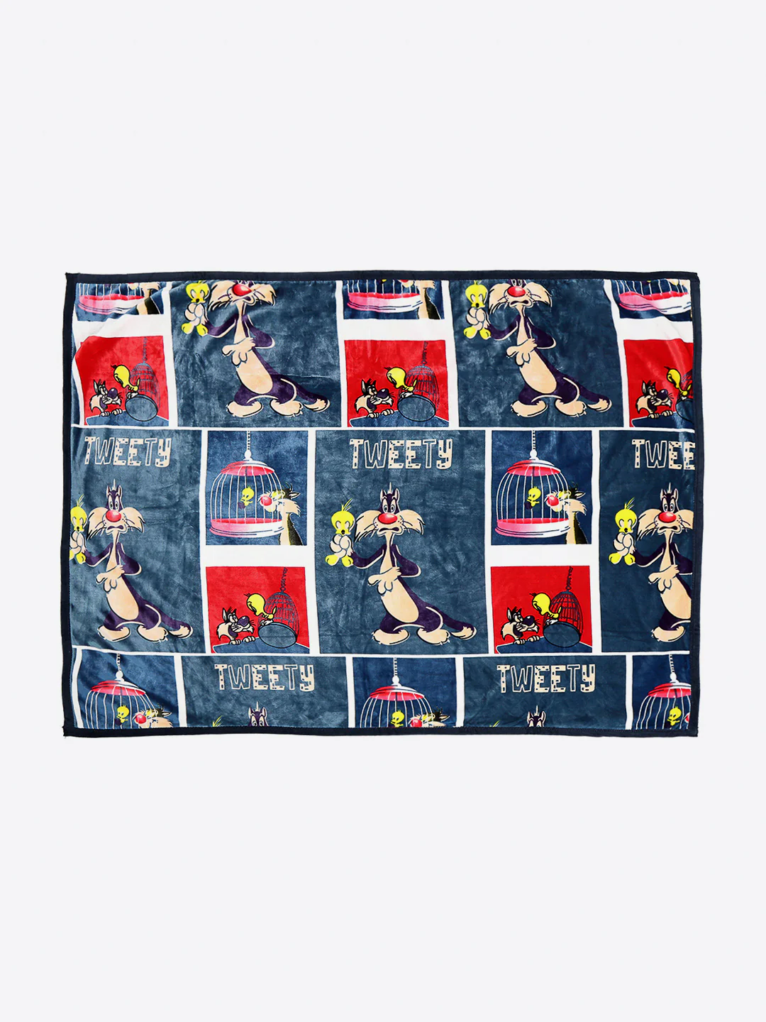 Tweety Bird Printed Ultra Soft Cartoon Network Blue Baby Blanket - Image 4