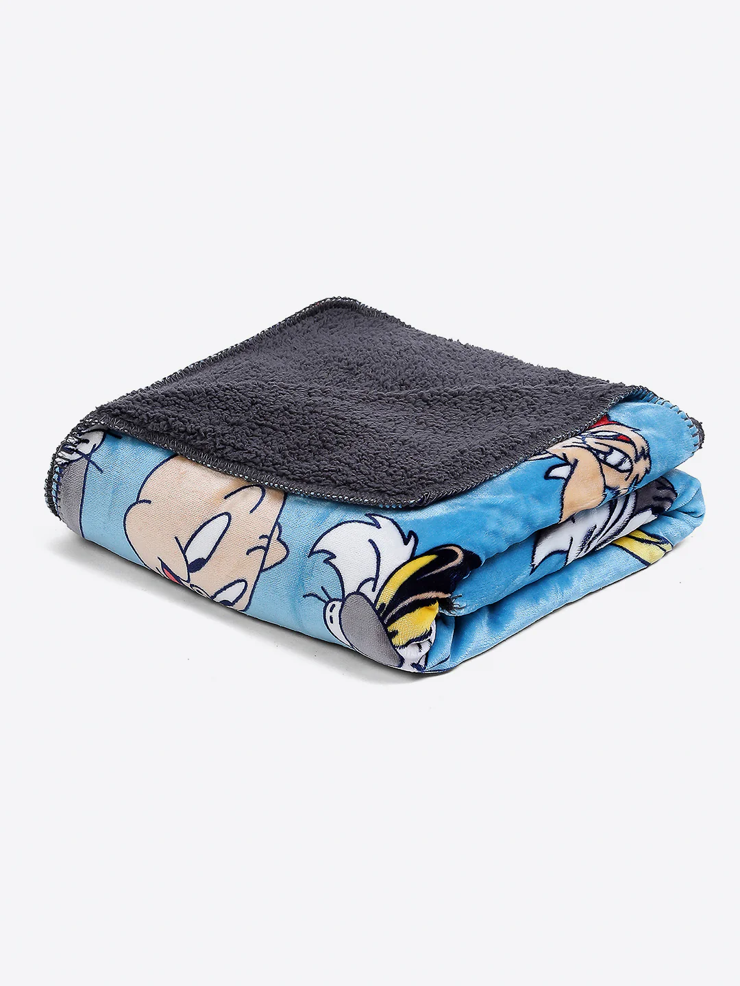 Looney Tunes Printed Plush Soft Cartoon Network Turquoise Blue Baby Blanket - Image 3
