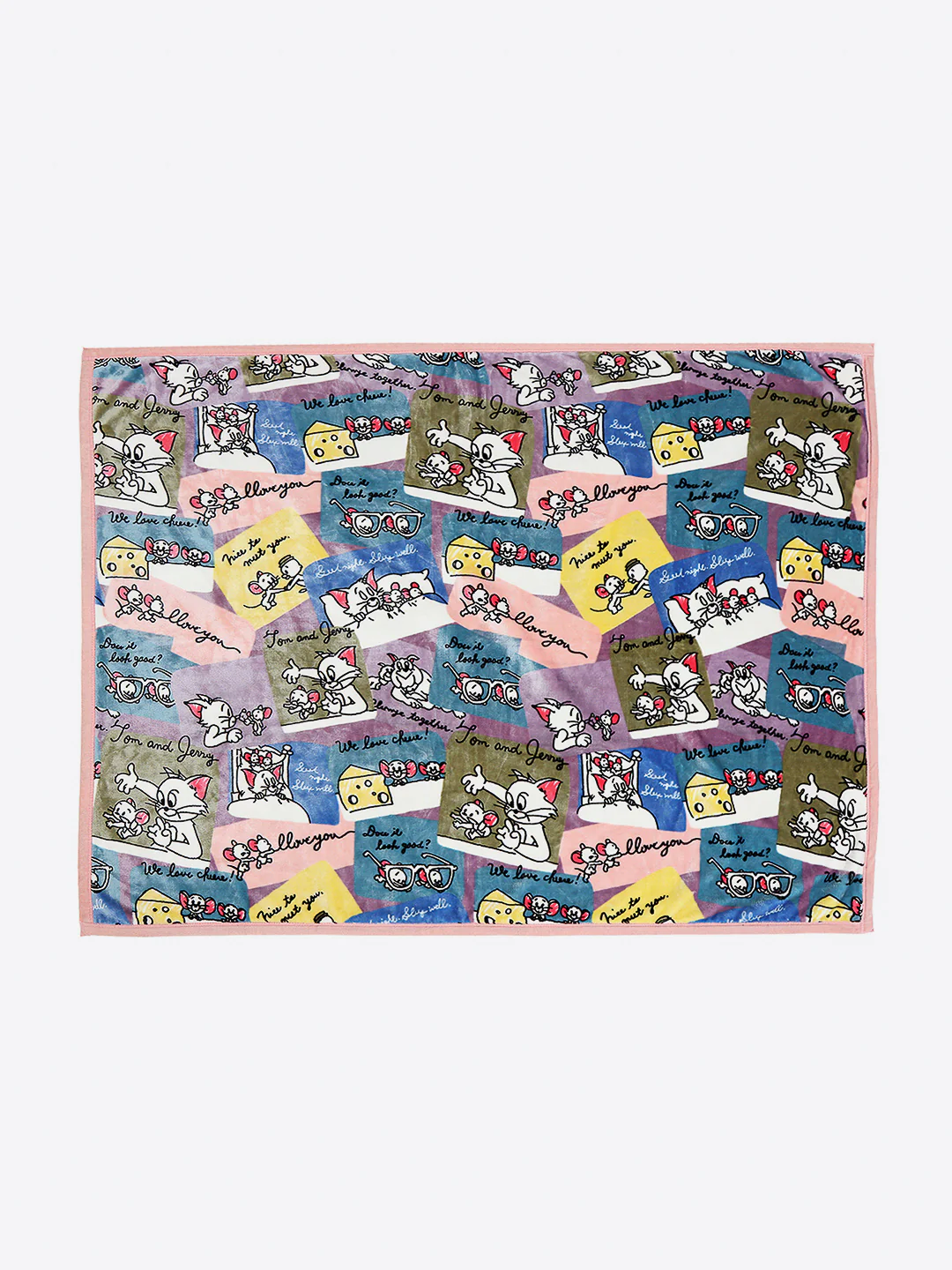 Tom and Jerry with Typography Print Plush Cartoon Network Multicolor Baby Blanket - Image 4