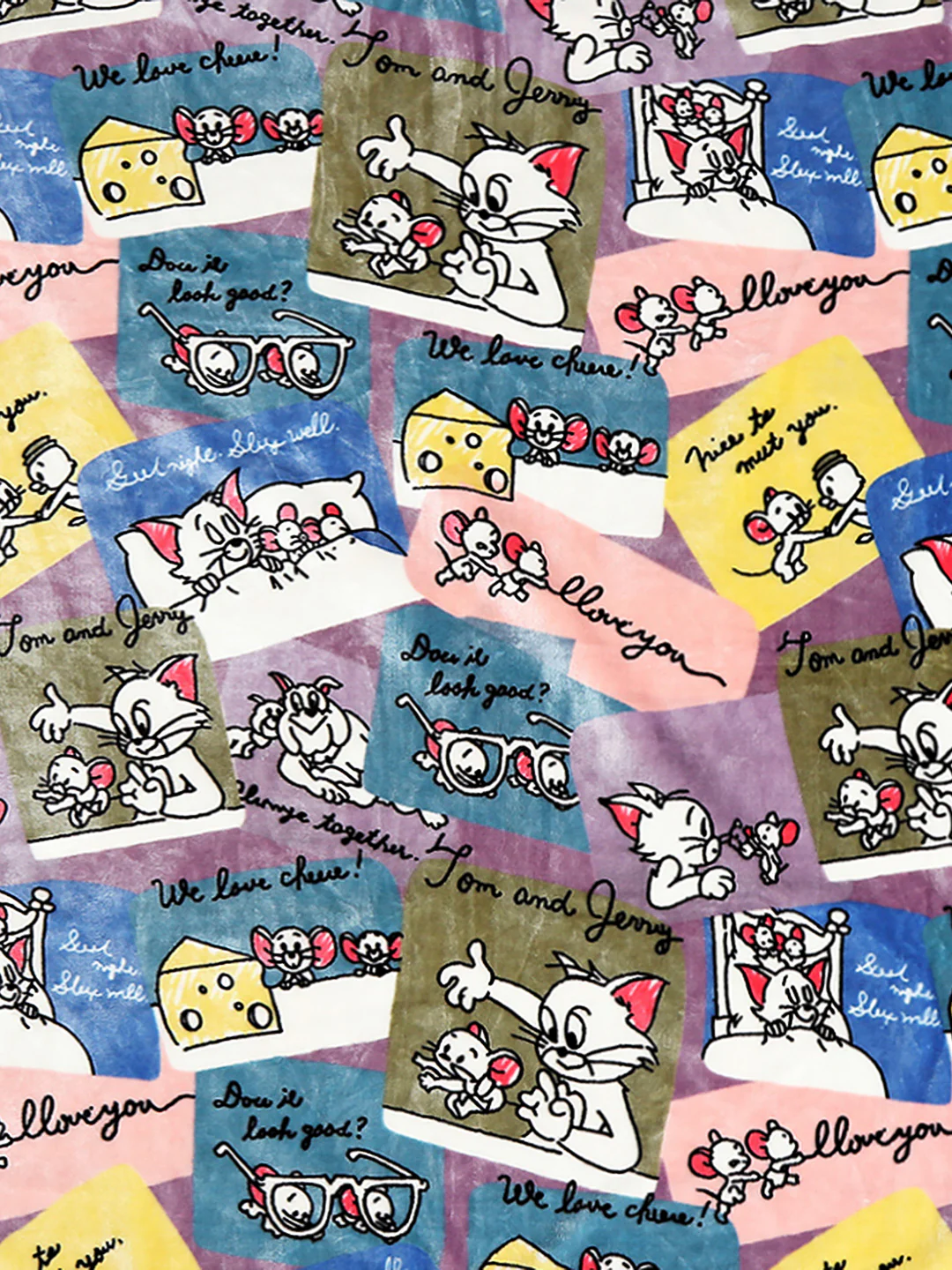 Tom and Jerry with Typography Print Plush Cartoon Network Multicolor Baby Blanket - Image 5