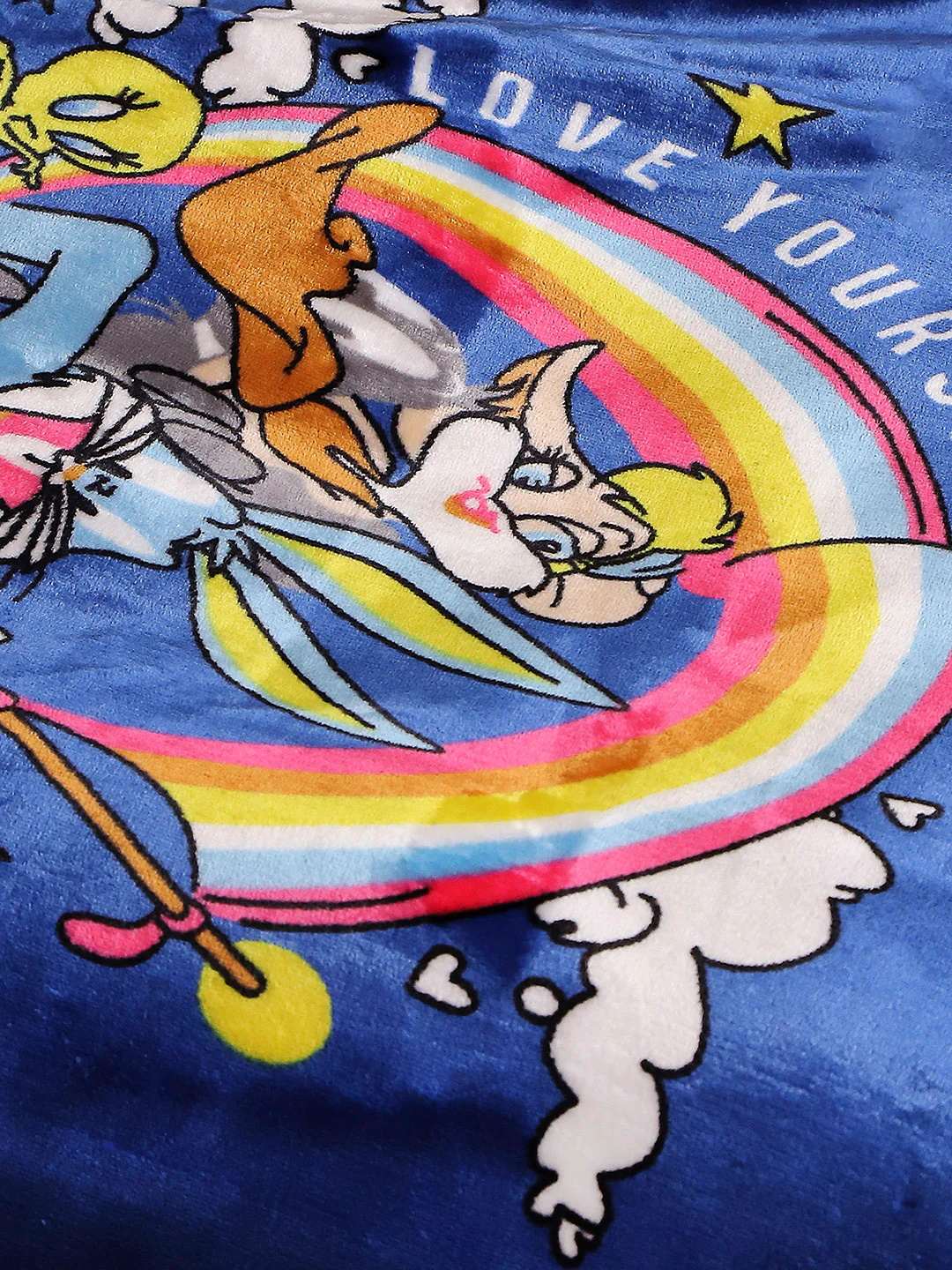 Bunny Character Printed Blue Velvety Cartoon Network Blue Baby Blanket - Image 2