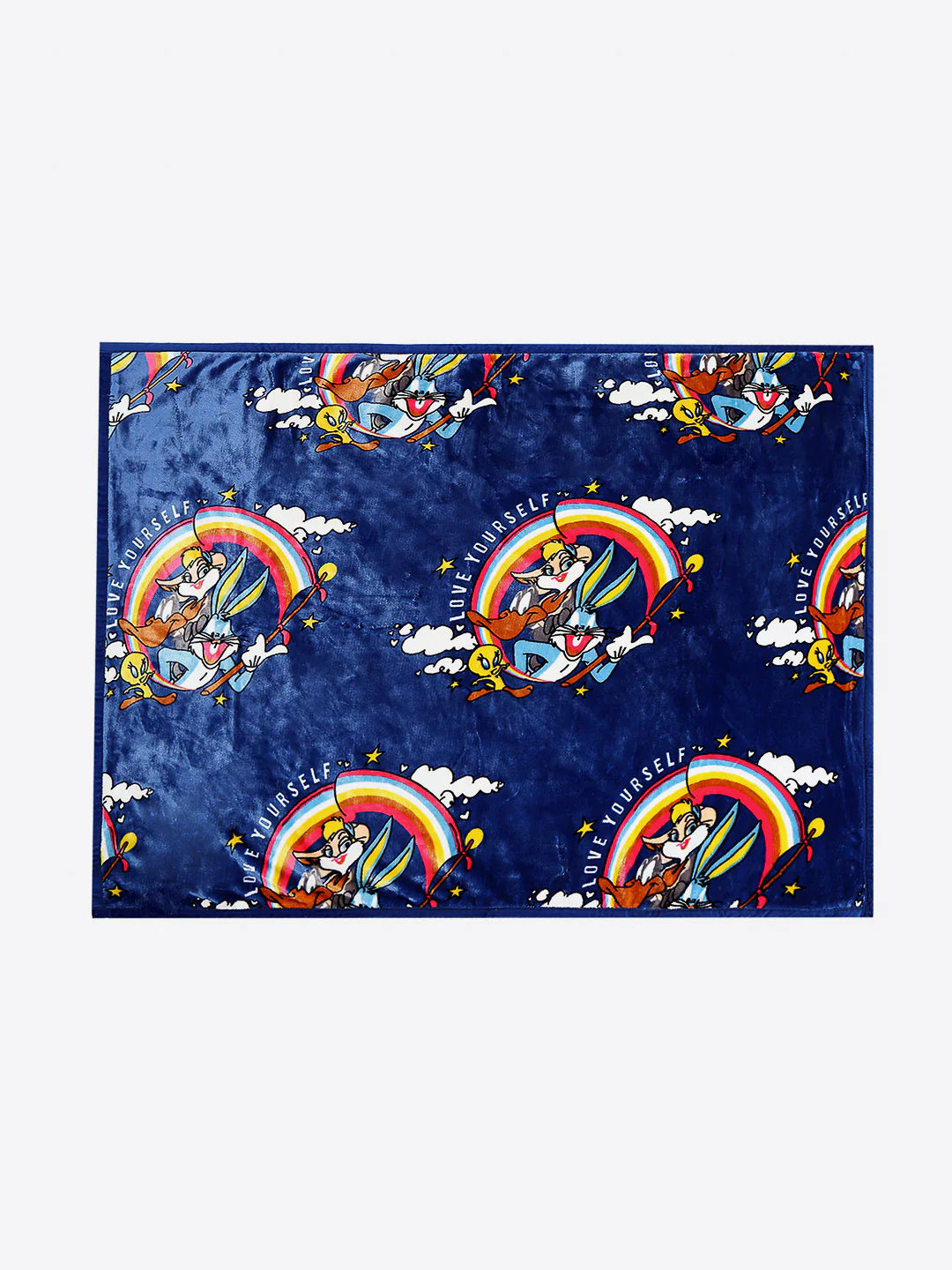 Bunny Character Printed Blue Velvety Cartoon Network Blue Baby Blanket - Image 4